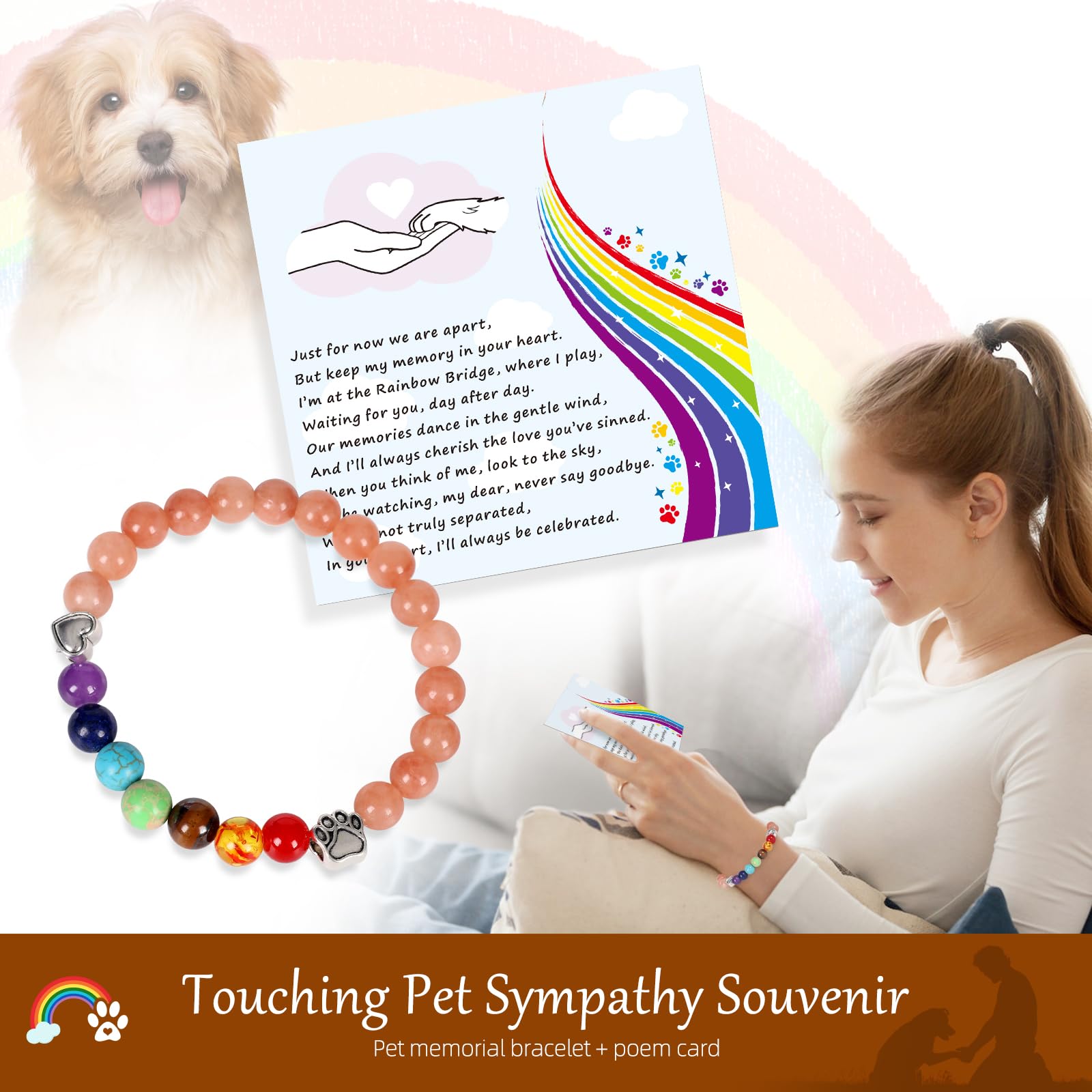 Pet Memorial Gifts For Dogs, A Pet Pawprint Wind Chimes For Dog Bereavement Gift, Dog Sympathy Gift Dog Passing Away Pet With Me