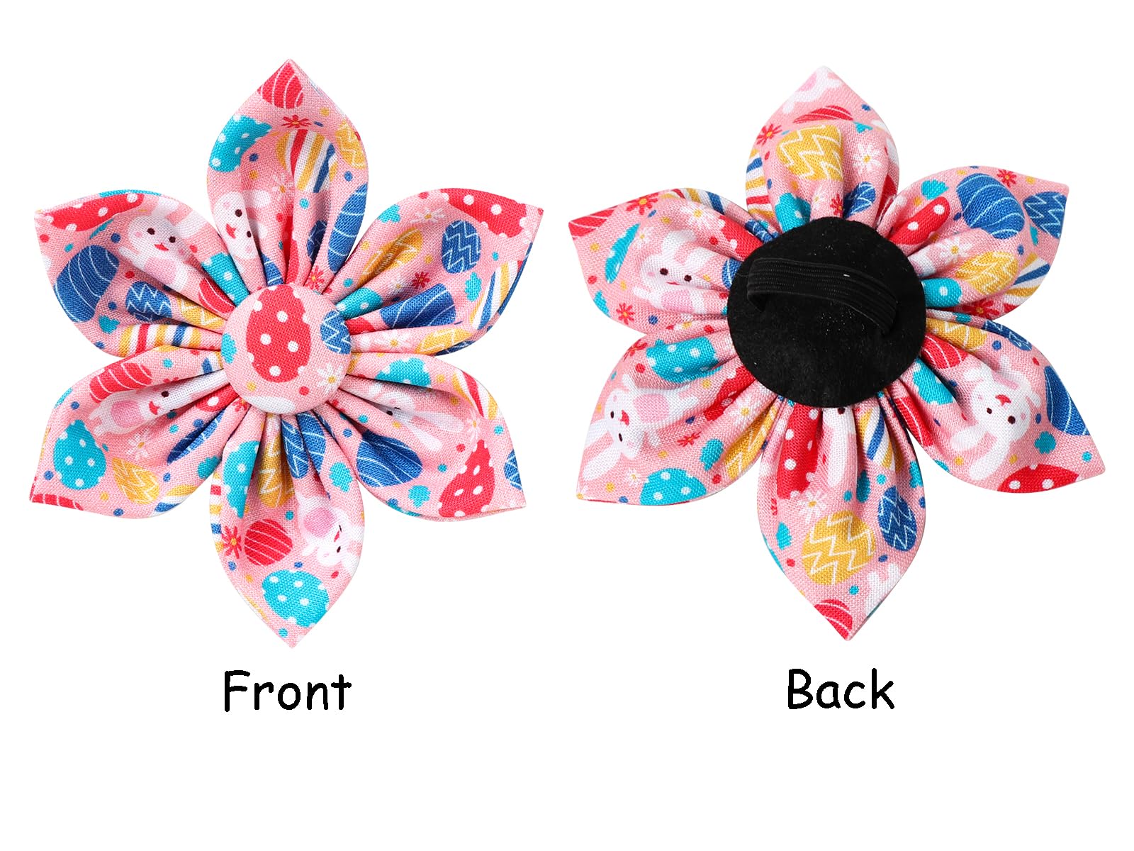 Lionet Paws Easter Dog Collar With Flower,Pink Dog Collar With Colorful Egg Flower For Girl Dogs,S, Neck 10-16 In