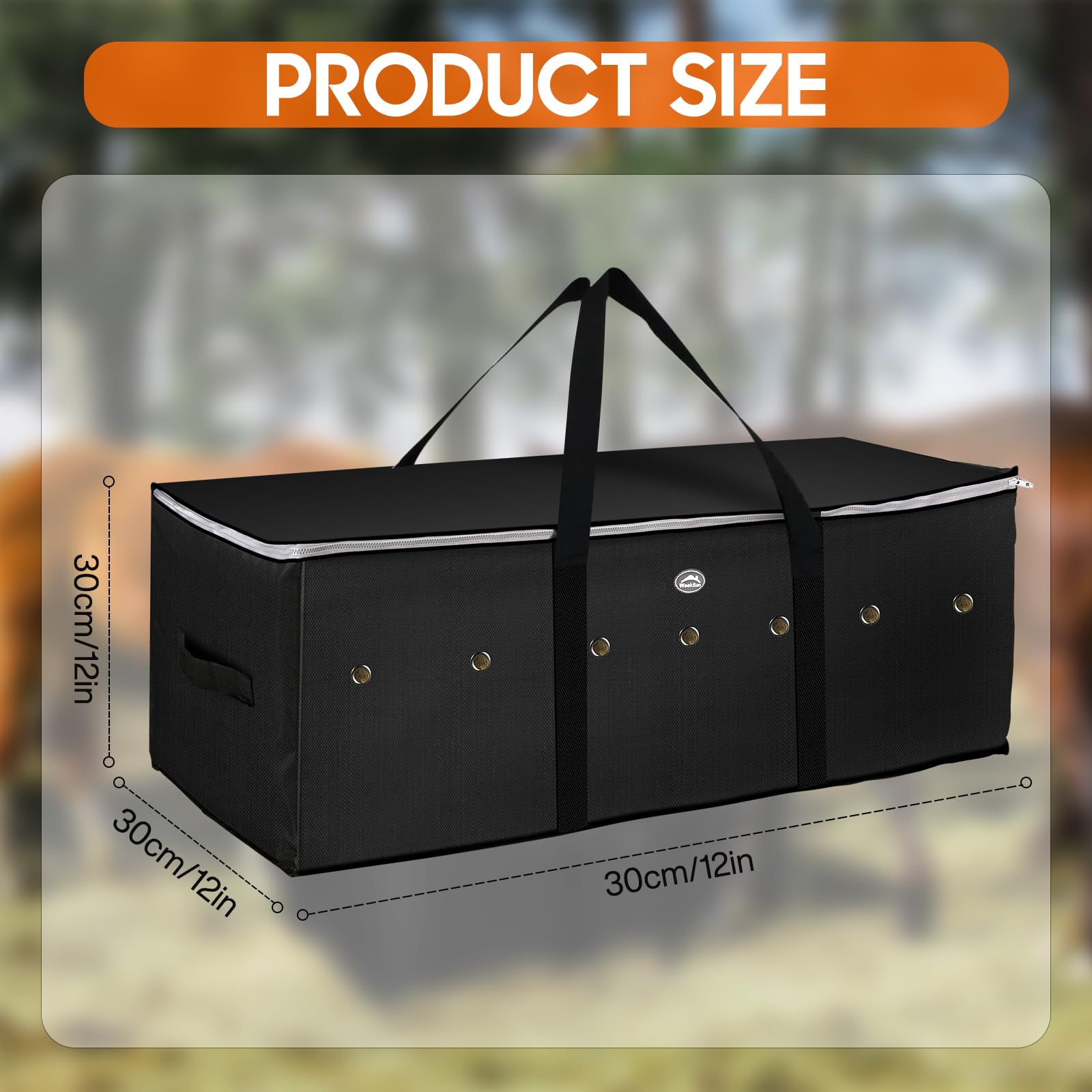 WEEKSUN 1pcs Large Hay Bag for Horses 600D,44x16x20 Hay Bale Storage Bag with Zipper,Carry Handles and PU Waterproofing,Oxford F
