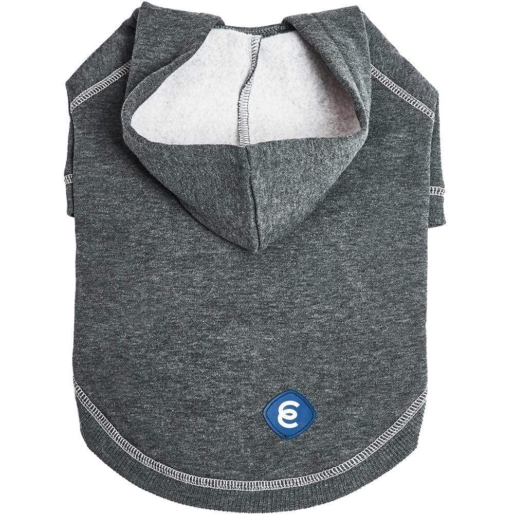 Blueberry Pet Essentials Soft & Comfy Better Basic Cotton Blend Dog Hoodie Sweatshirt in Charcoal Grey, Back Length 18'', Pack o