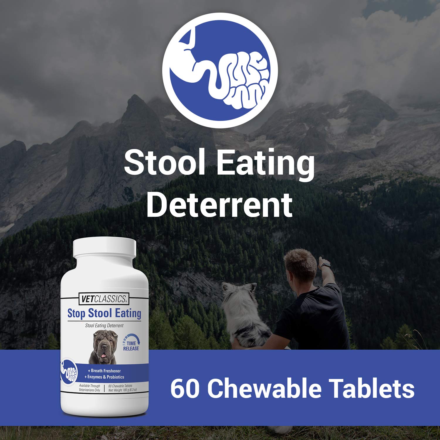 Vet Classics Stop Stool Eating Pet Health Supplement for Dogs - Dog Breath Freshener - Stops Dogs from Eating Stool - Enzymes, P