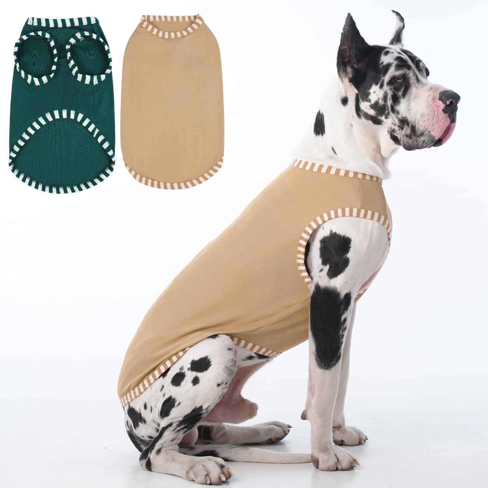 Iecoii 2 Pack Extra Large Dog T-Shirt,Breathable & Lightweight Dog Tshirts Vest For Summer Wearing -Fade-Resistant, Easy To Put 