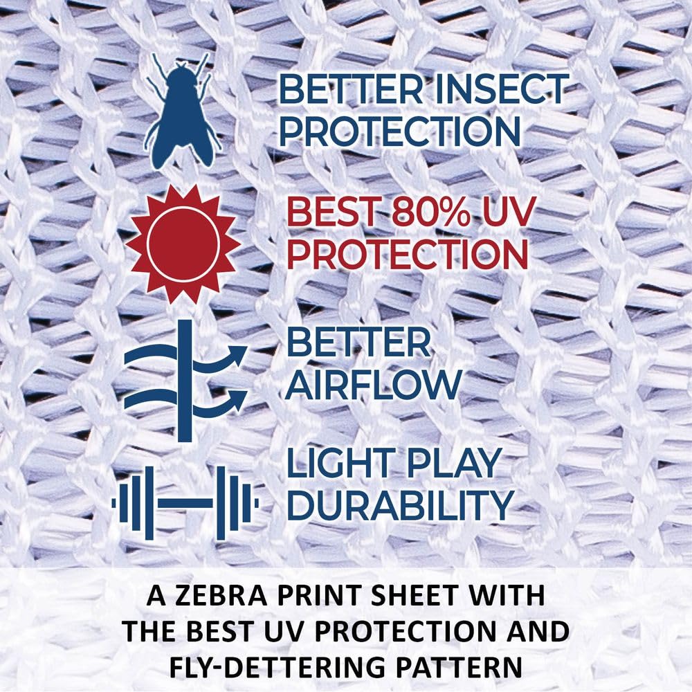Schneiders Soft Interlock Mesh II Zebra Horse Fly Sheets | Striking Zebra Pattern for Fly Deterrence & Superior UV Protection |