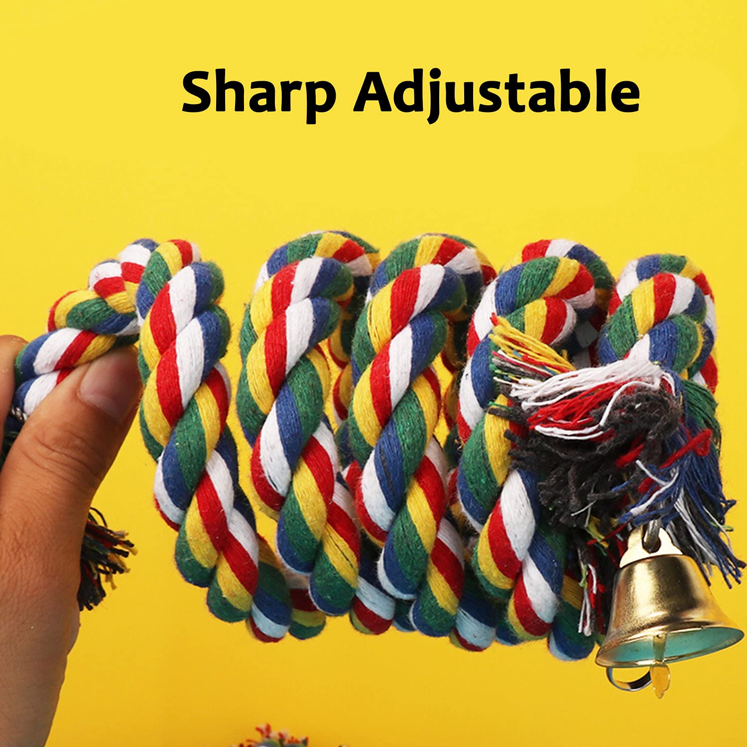 Fladdorepet 59Inch Sugar Glider Toys For Climbing/Exercising/Jungle Exploration,Squirrel Hanging Cotton Rope Toy,Rat Hamster Cag