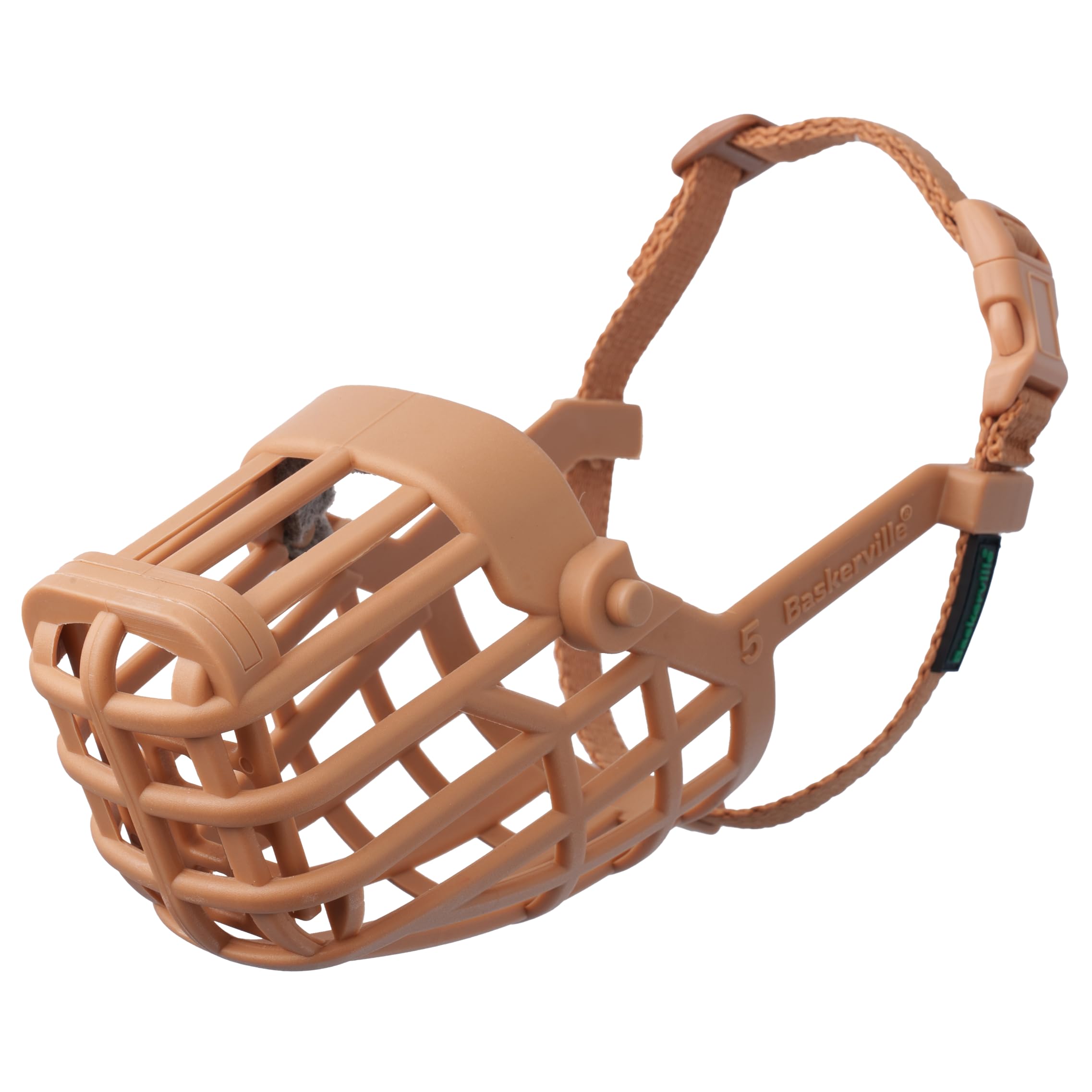 Baskerville Classic Basket Muzzle - Dog can Pant and Drink, Prevents Biting and Food Waste Scavenging, Strong TPR, Ideal for Lon