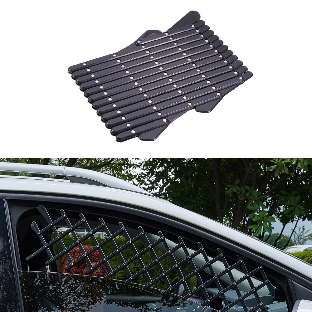 Blueshyhall Car Window Pet Gate Fence 2Pcs, Dog Puppy Universal Ventilation Grill Mesh Vent Guard, Safety Window Protection Mesh