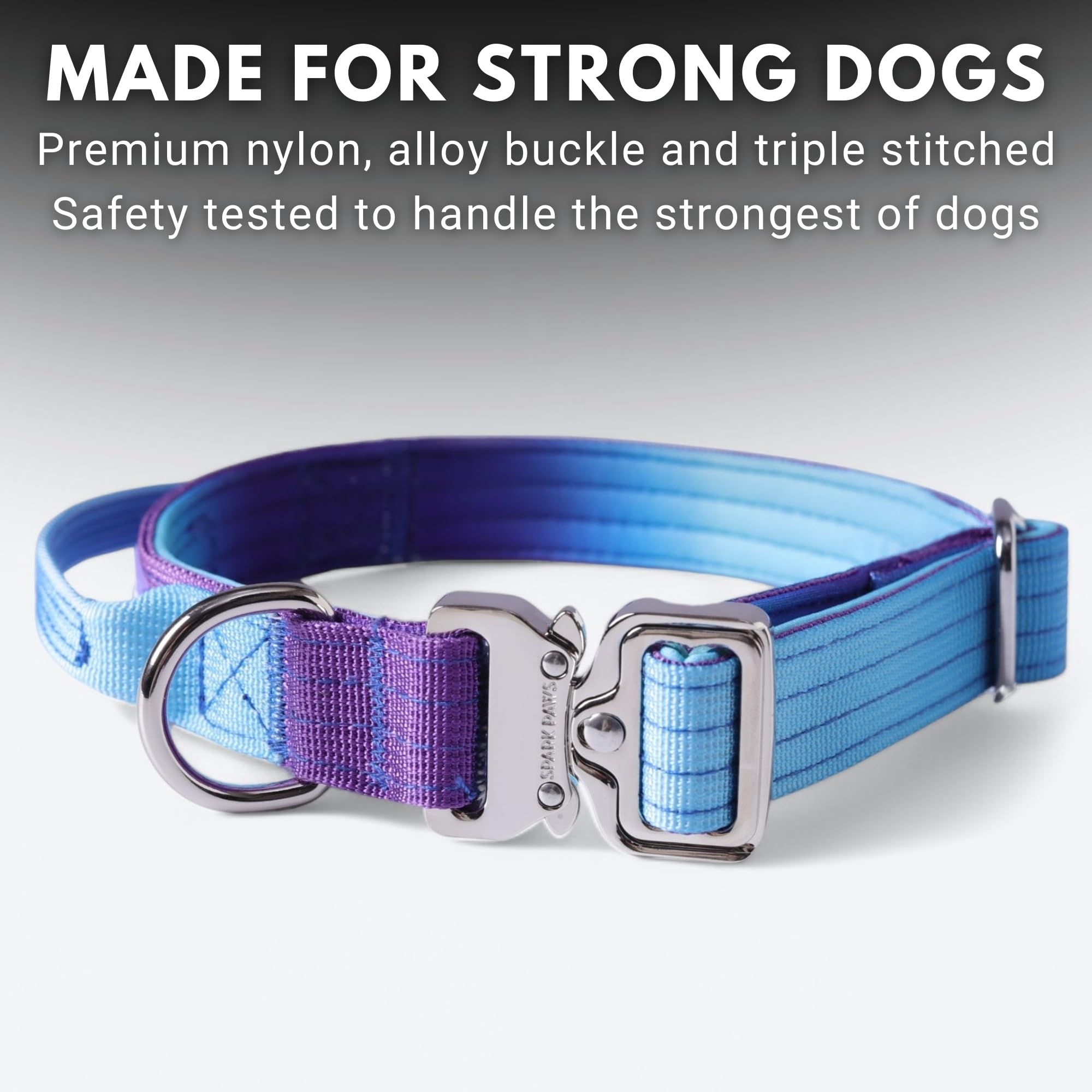Spark Paws Tactical Dog Collar - Heavy Duty, Premium Quality, Thick And Durable For Large And Medium Dogs - 90'S Retro - Xs - 1'