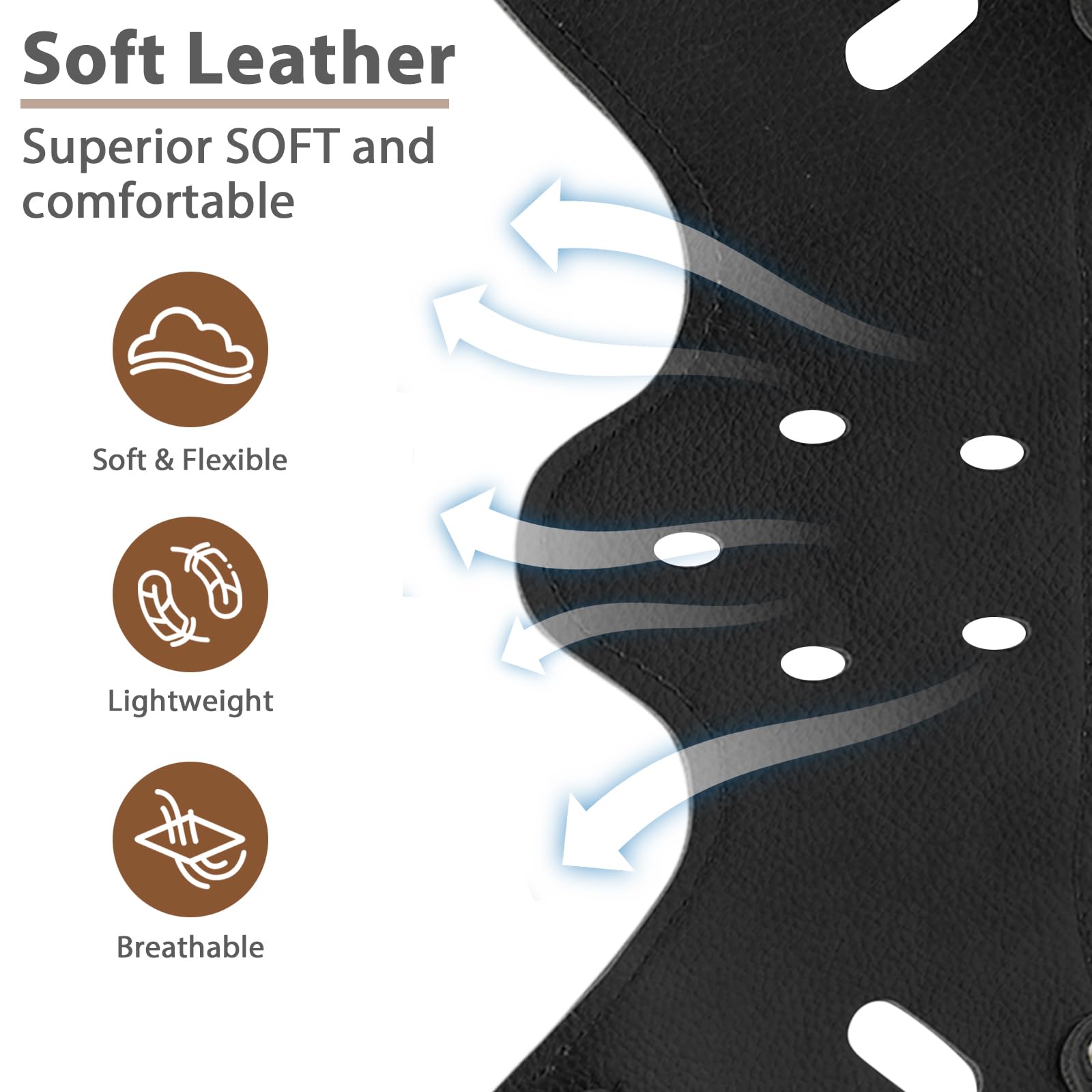 Dog Muzzle Leather, Comfort Secure Anti-Barking Muzzles For Small Medium Large Dogs, Breathable And Adjustable, Allows Drinking And Panting, Used With Collars (Black)