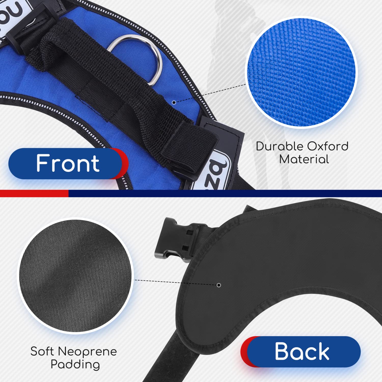 Dog Vest Harness, Nobleza Reflective No Pull Dog Harness with Handle and Soft Padding, Adjustable Easy On Grip Harness for Dogs