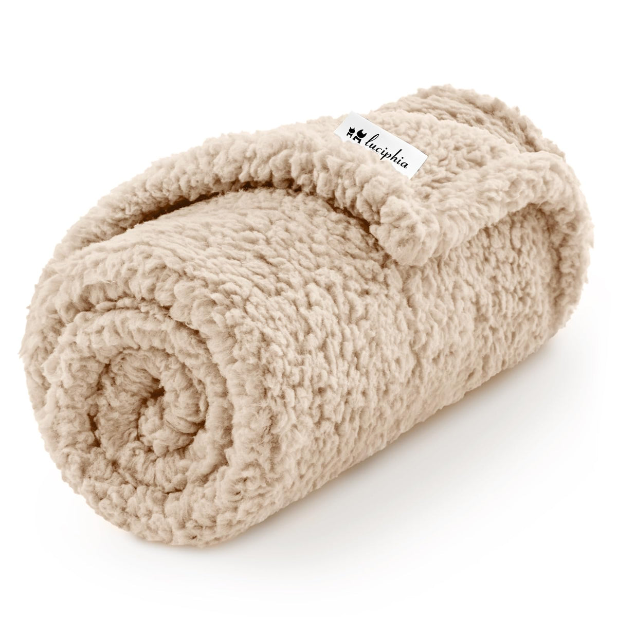 Luciphia Premium Fleece Dog Puppy Blanket Soft Pet Sherpa Calming Cat Blanket Throw For Small Medium Dog Cat(Beige,57X40 Inches)