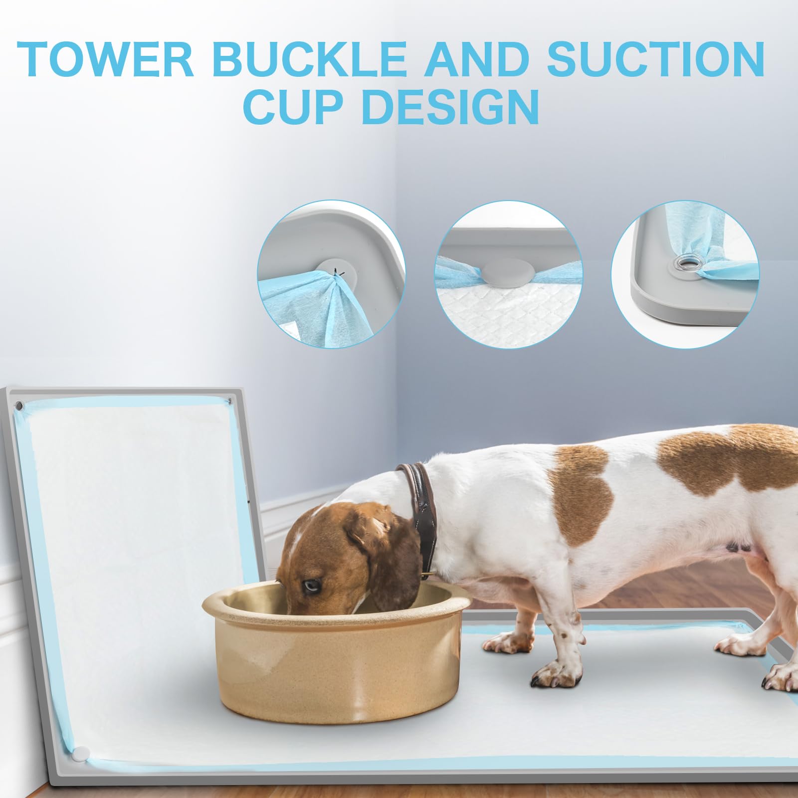 Dog Pee Pad Holder Tray, Non-Slip Puppy Pee Pad Holder, Fits Up to 35 '' X 24 '' Training Pads, High Edge Easy to Change Pee Pad