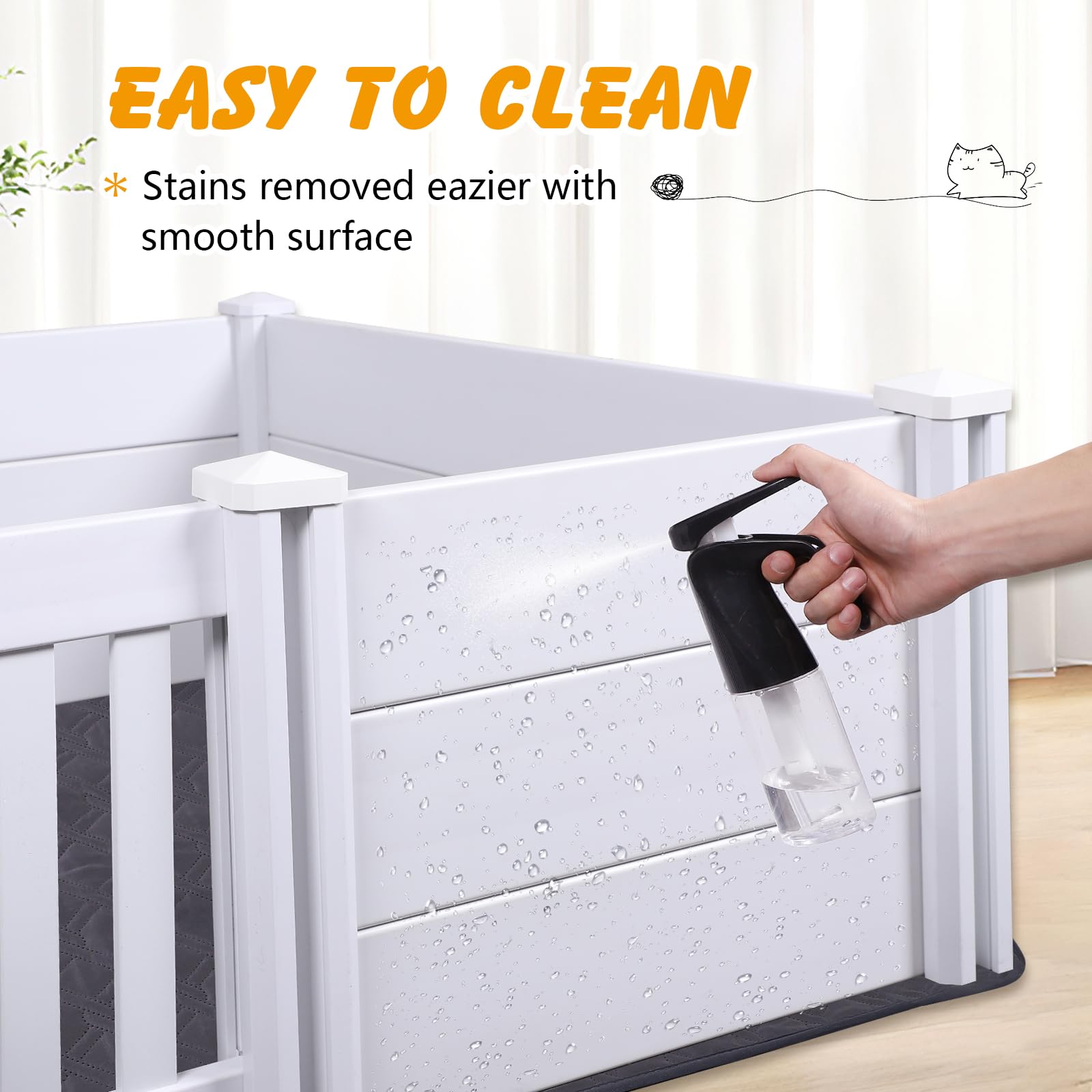 Whelping Box For Dogs,48 * 48 * 19In Whelping Box For Puppies With Adjustable Height Door,Pvc Puppy Playpen,Puppy Whelping Suppl