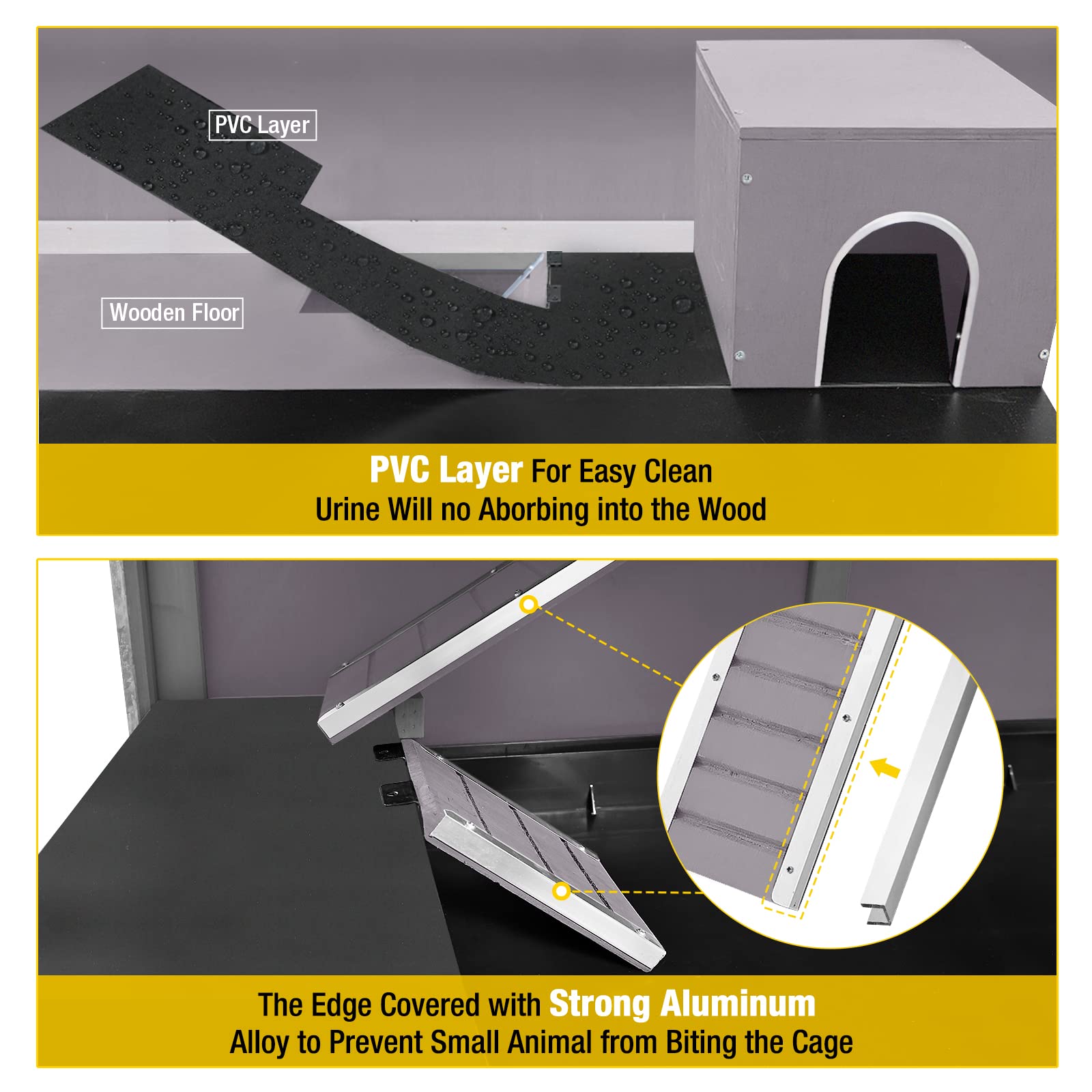 Aivituvin Guinea Pig Cage Chew Proof Hamster Cage Metal Frame Rat House Small Animal Habitat Critter Nation Cage 2 Levels Double