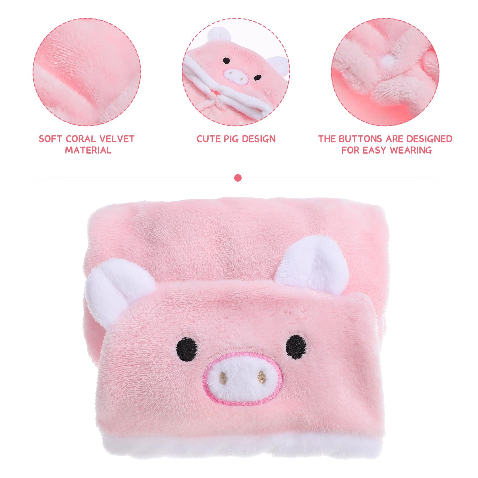 POPETPOP Small Dog Costume, Cute Pink Pig Design Pet Warm Hoodies Dog Clothes for Small Dogs and Cats, Halloween Christmas Cospl