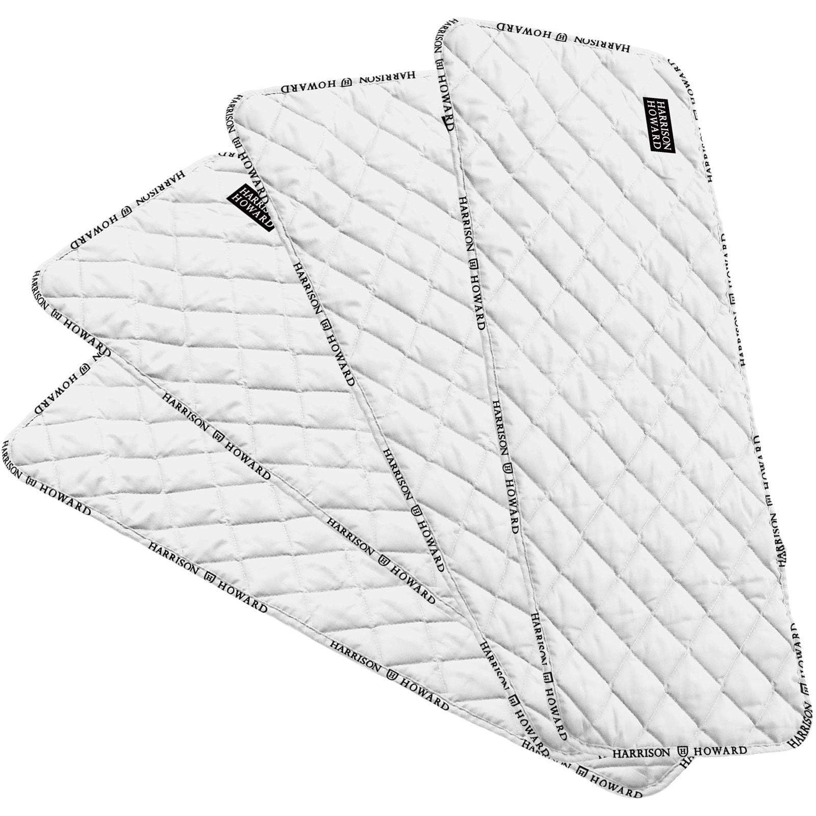 Harrison Howard Medicine-Retaining Shock-Absorbing Pressure Sores Prevention Quilted Leg Wraps For Horse Set Of 4-White M
