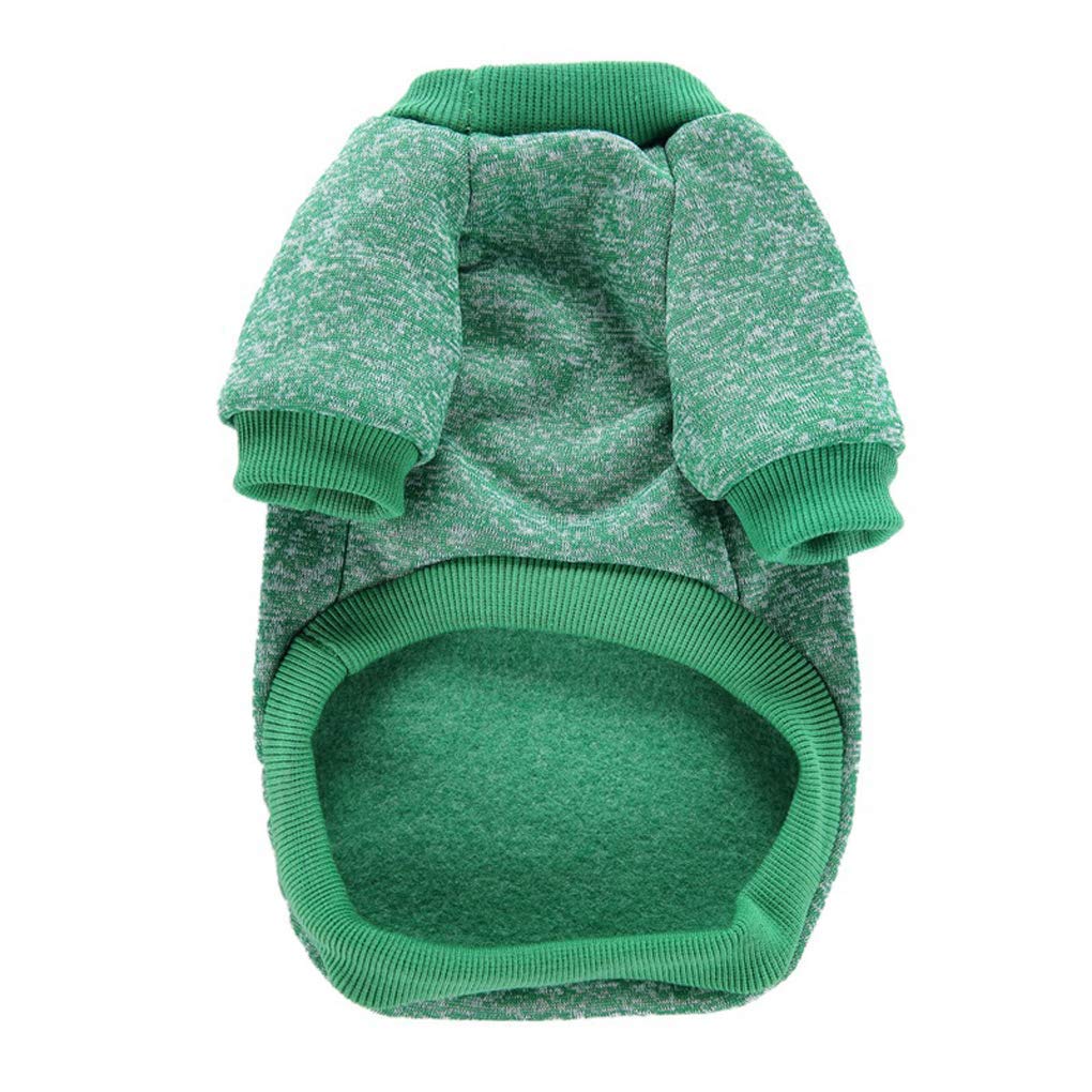 Jecikelon Pet Dog Clothes Dog Sweater Soft Thickening Warm Pup Dogs Shirt Winter Puppy Sweater For Dogs (Green, S)