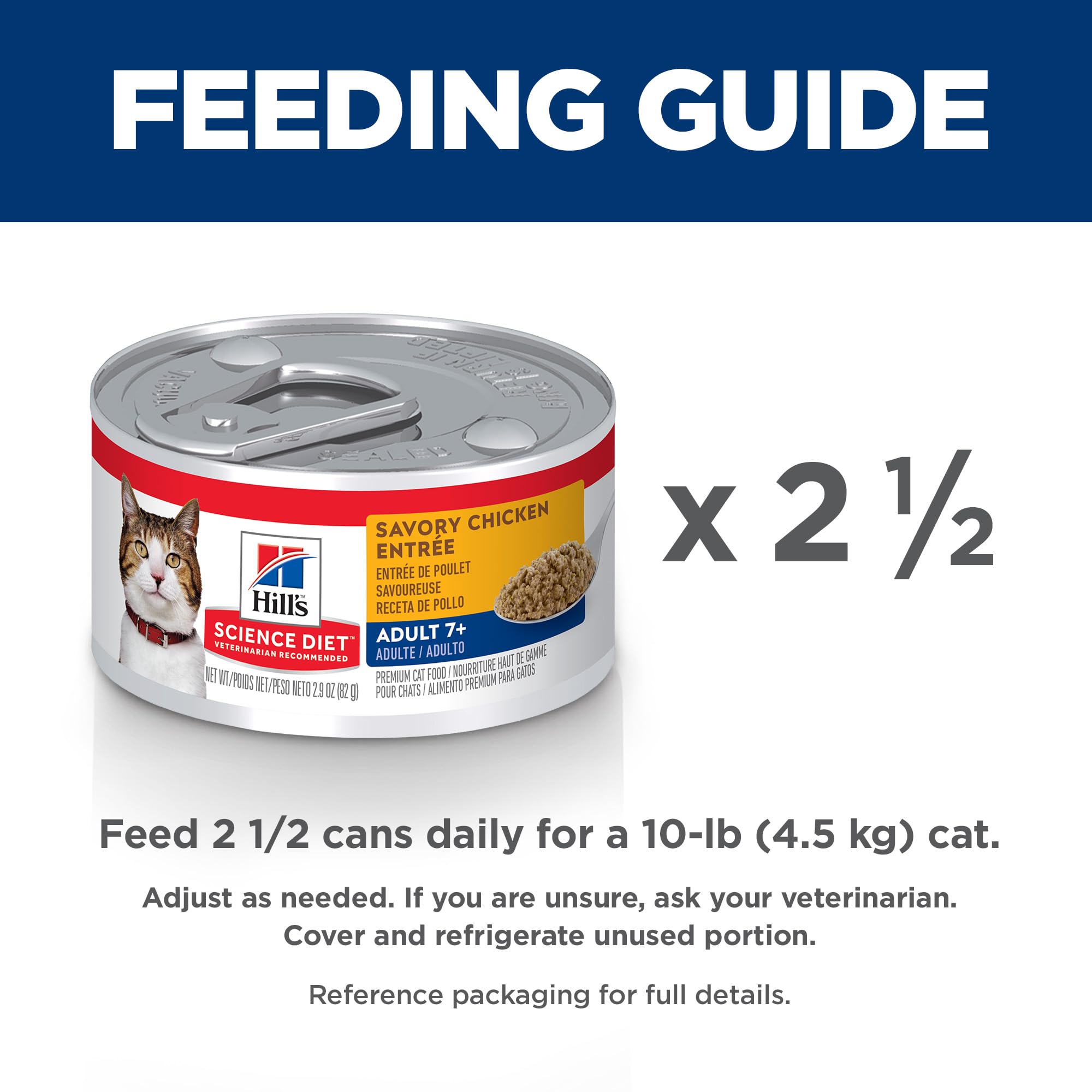 Hills Science Diet Adult 7+, Senior Adult 7+ Premium Nutrition, Wet Cat Food, Chicken Minced, 2.9 oz Can, Case of 24