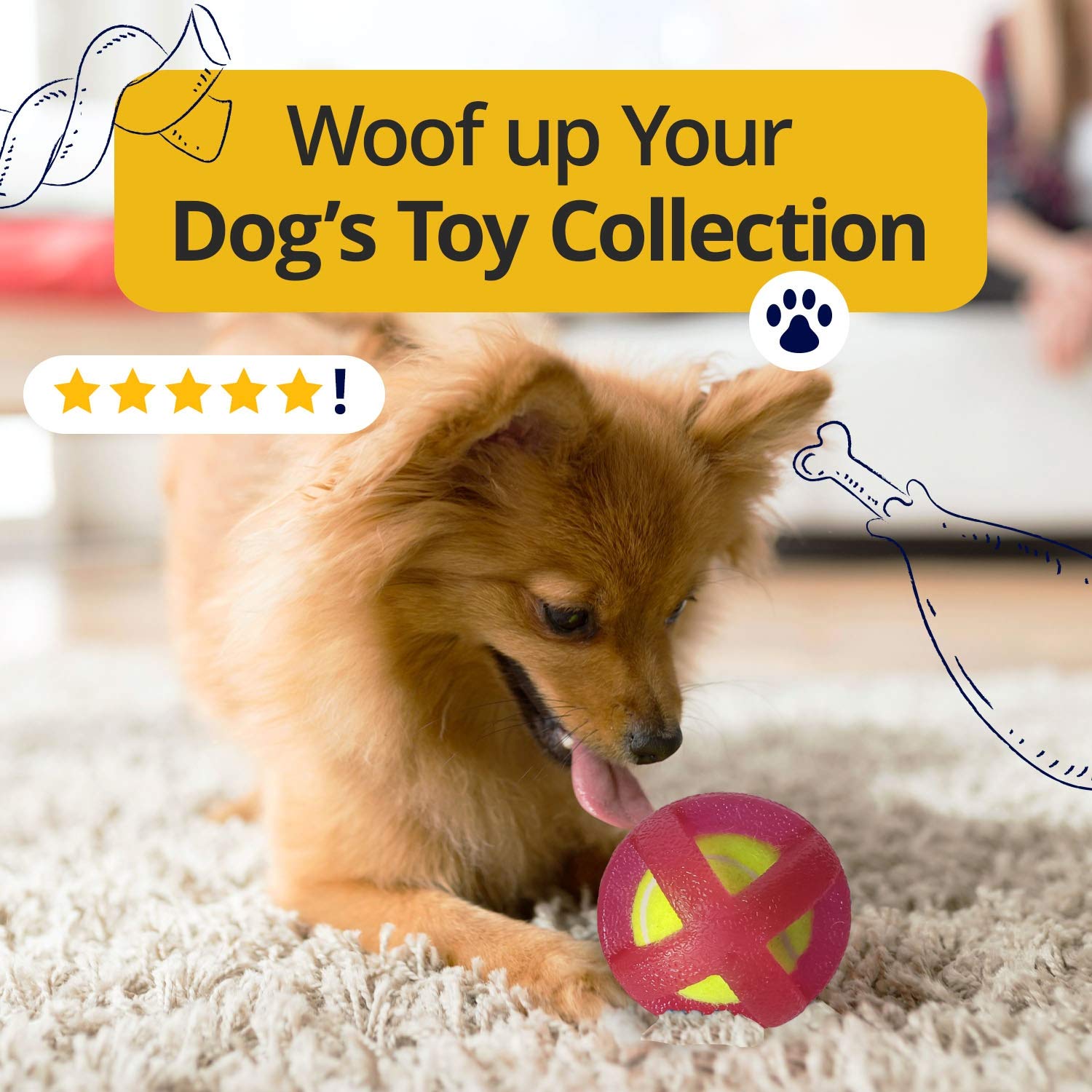 American Pet Supplies Tennis Balls, Tpr Coated Tennis Ball Set, Chewing Toys For Puppies And Dogs (Red)