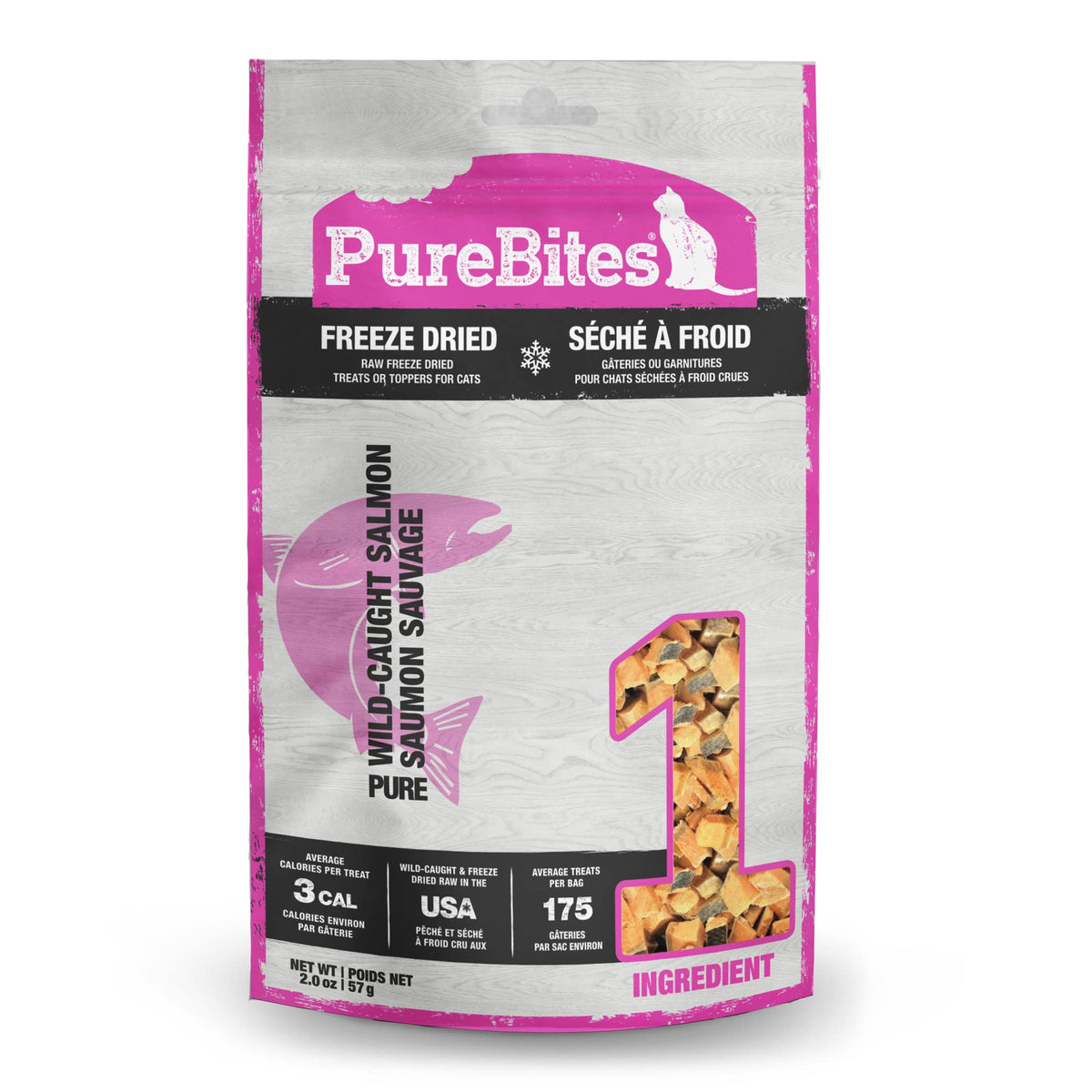 Purebites Freeze Dried Salmon Cat Treats, Made In Usa, 2Oz