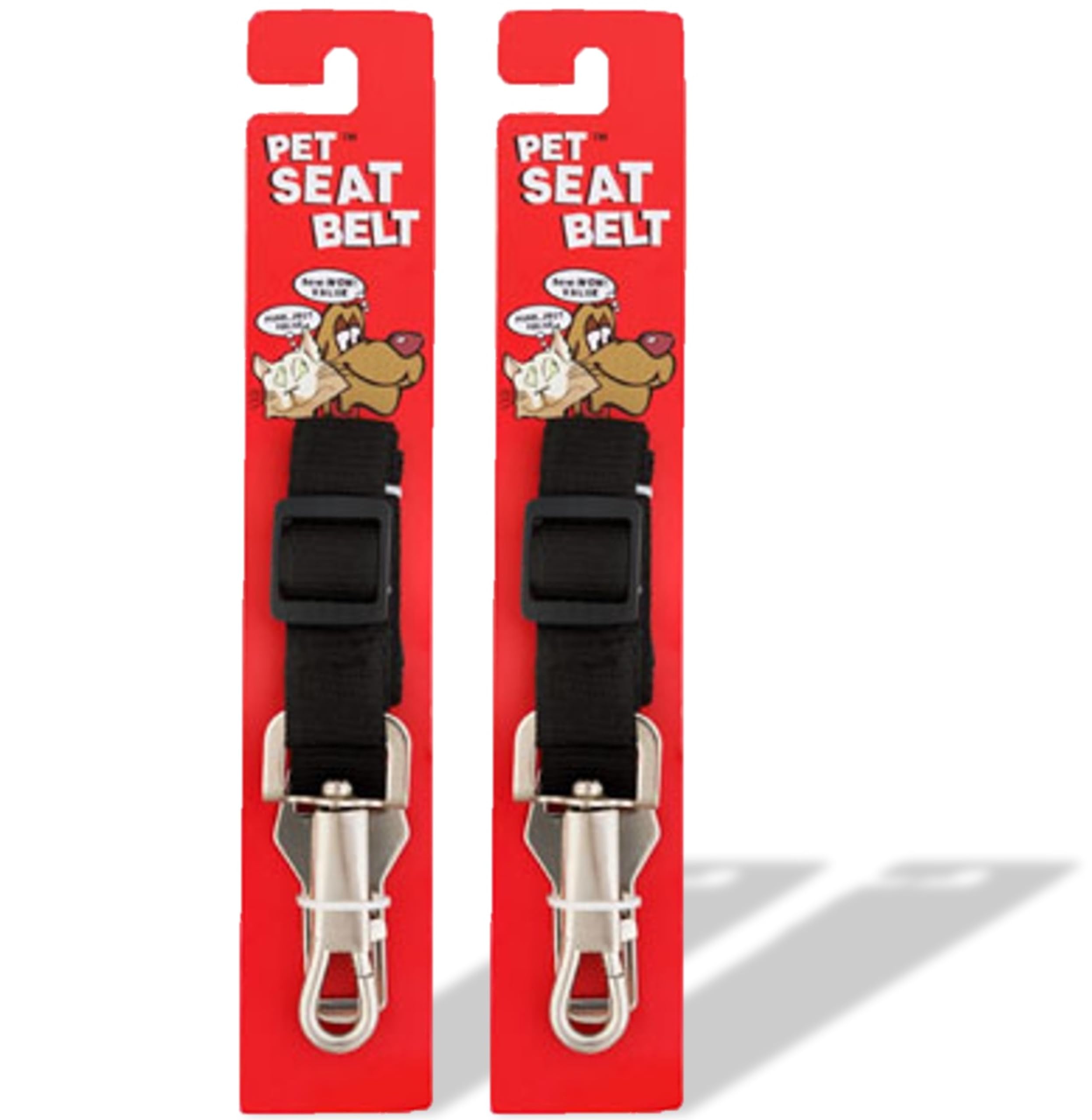 Car Dog Leash - Best Dog Seat Belt (2 Pack) Car Harness Attachment For Dogs - Adjustable Dog Restraints Seatbelts For Cars (17.5