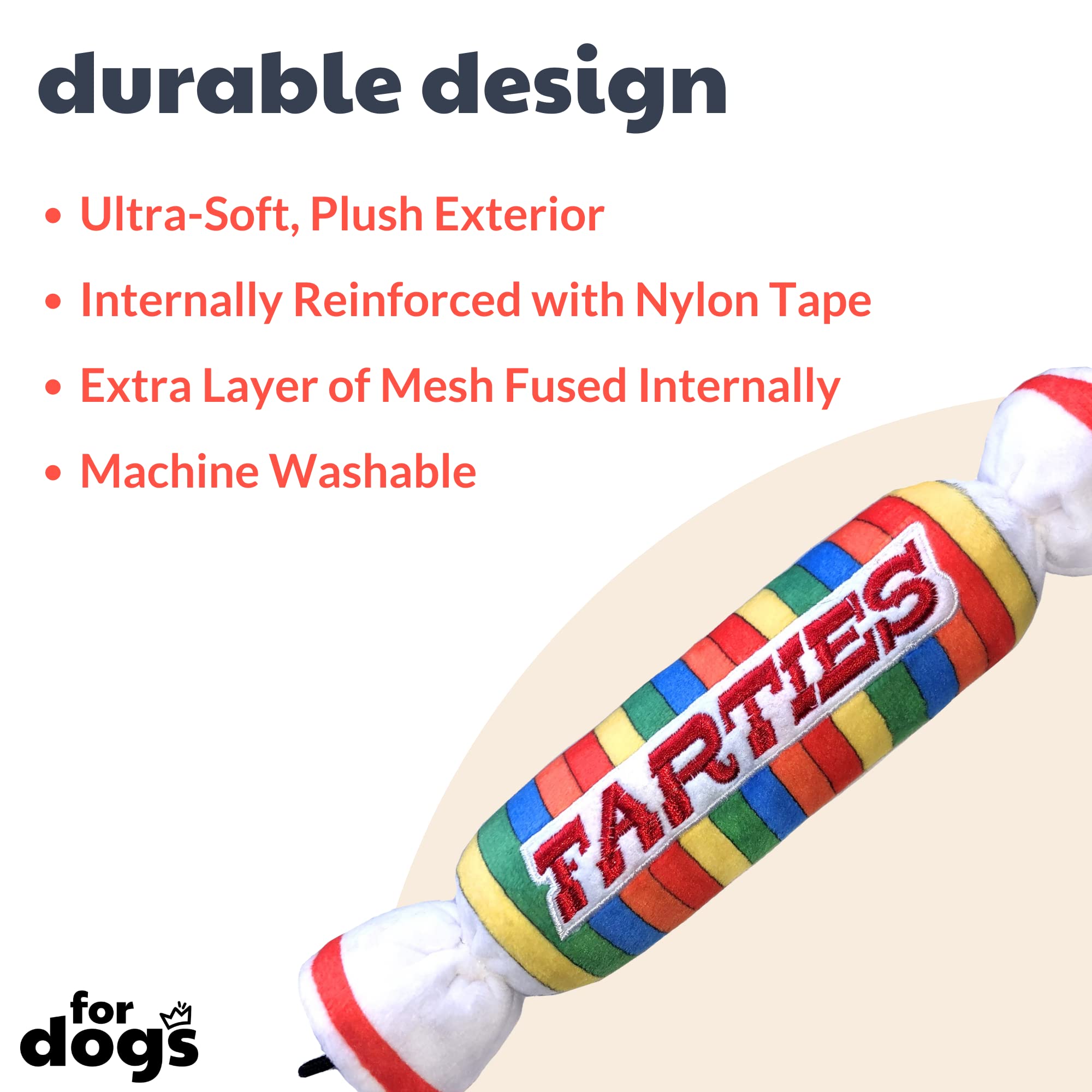 Huxley & Kent for Dogs | Farties (Small) | Funny Dog Toy | Dog Toy with Squeaker | Dog Gift | Fun, Durable, and Safe | Squeaky D