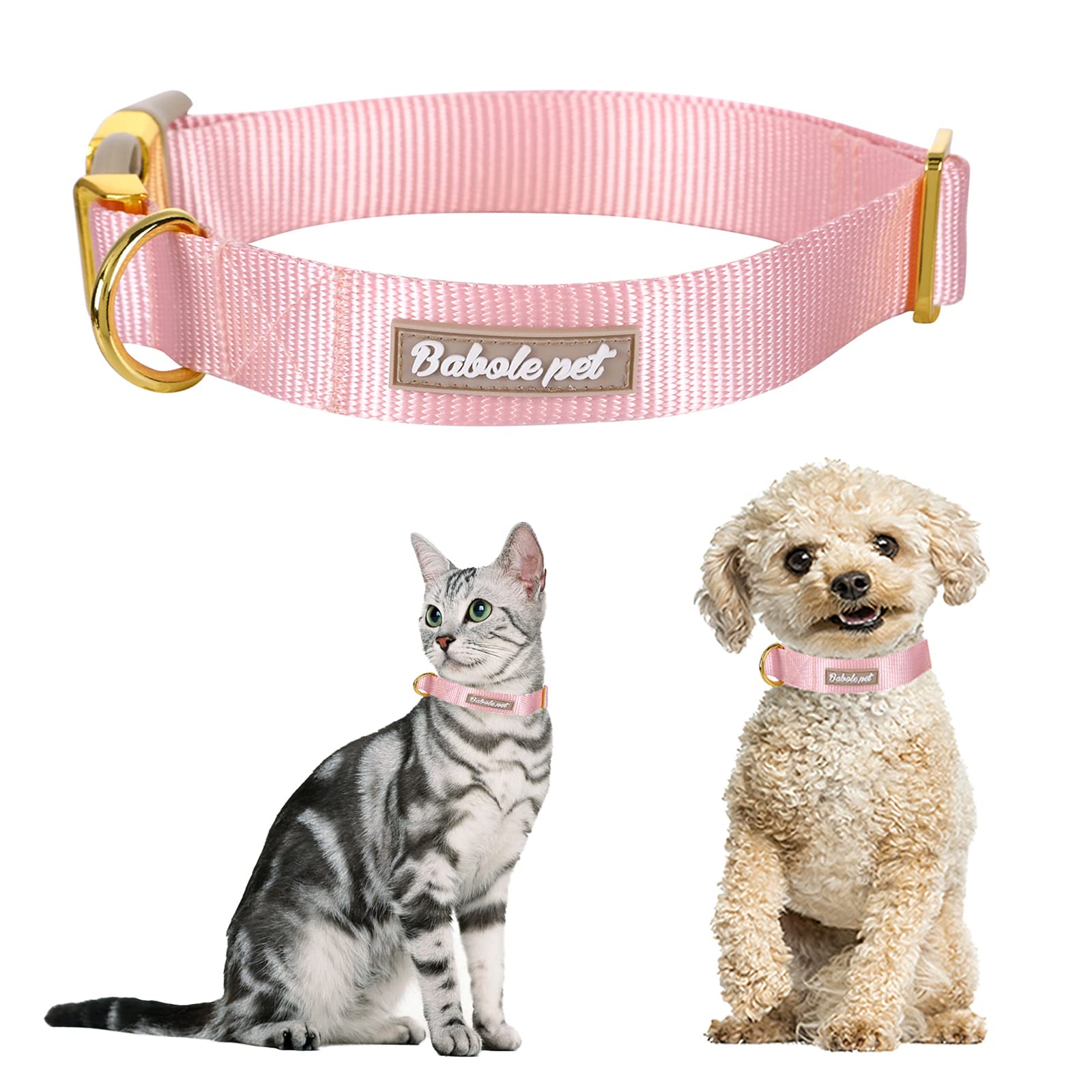 Babole Nylon Dog Collars Pink For Small Puppy Dog,13 Colors,Adjustable Soft Comfortable Pet Collars With Safety Metal Buckle For Medium Large Boy&Girl&Female Dog(Xs)