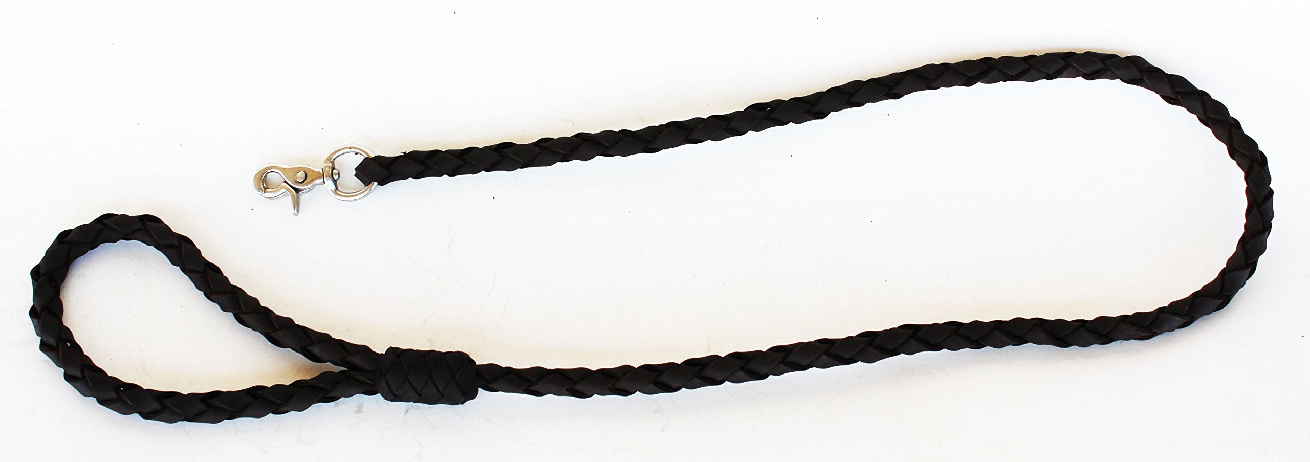 Challenger Dog Puppy Collar Leash Genuine Leather 5' 10'' Round Braided Latigo 60007Br