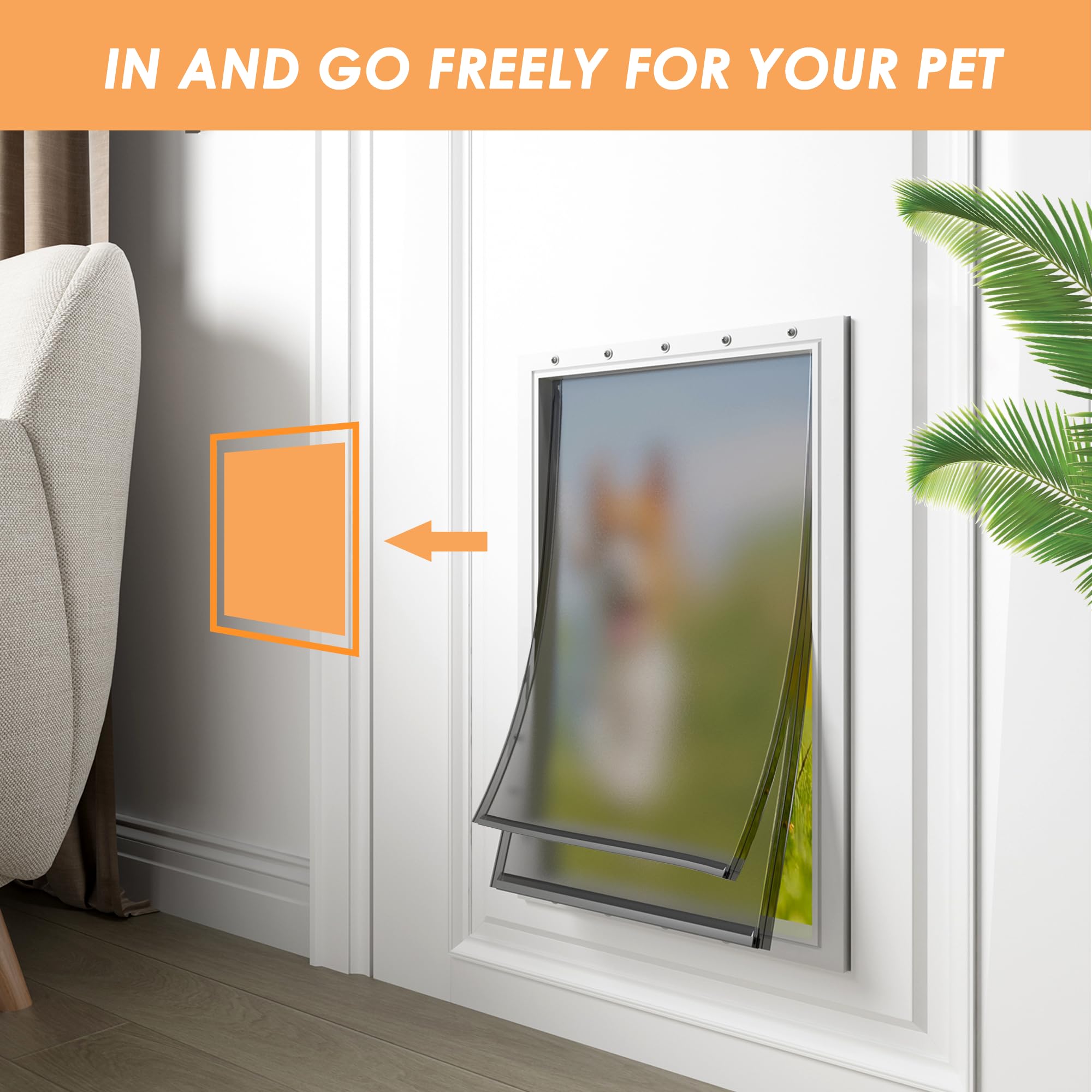 2 Pack Large Dog Door Replacement Flaps With Screws, Compatible With Petsafe Freedom Doggie Doors Pac11-11039,Pet Door Replaceme