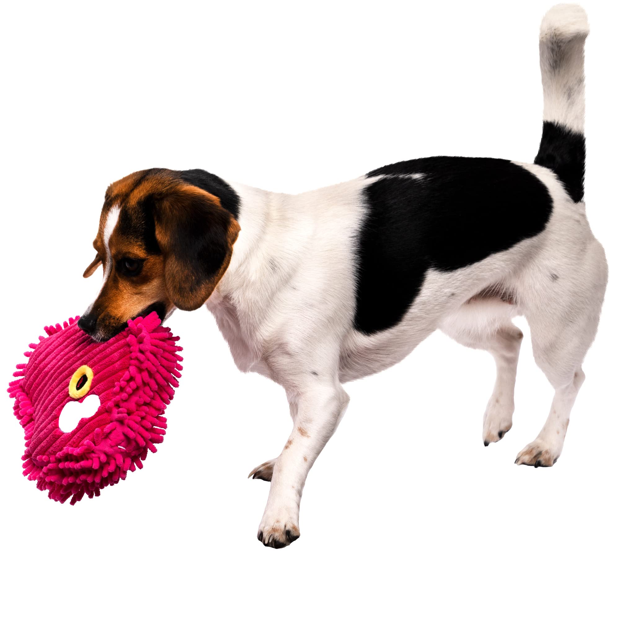 Godog Playclean Germs Squeaky Plush Dog Toy With Odor-Eliminating Essential Oils, Chew Guard Technology - Pink, Large