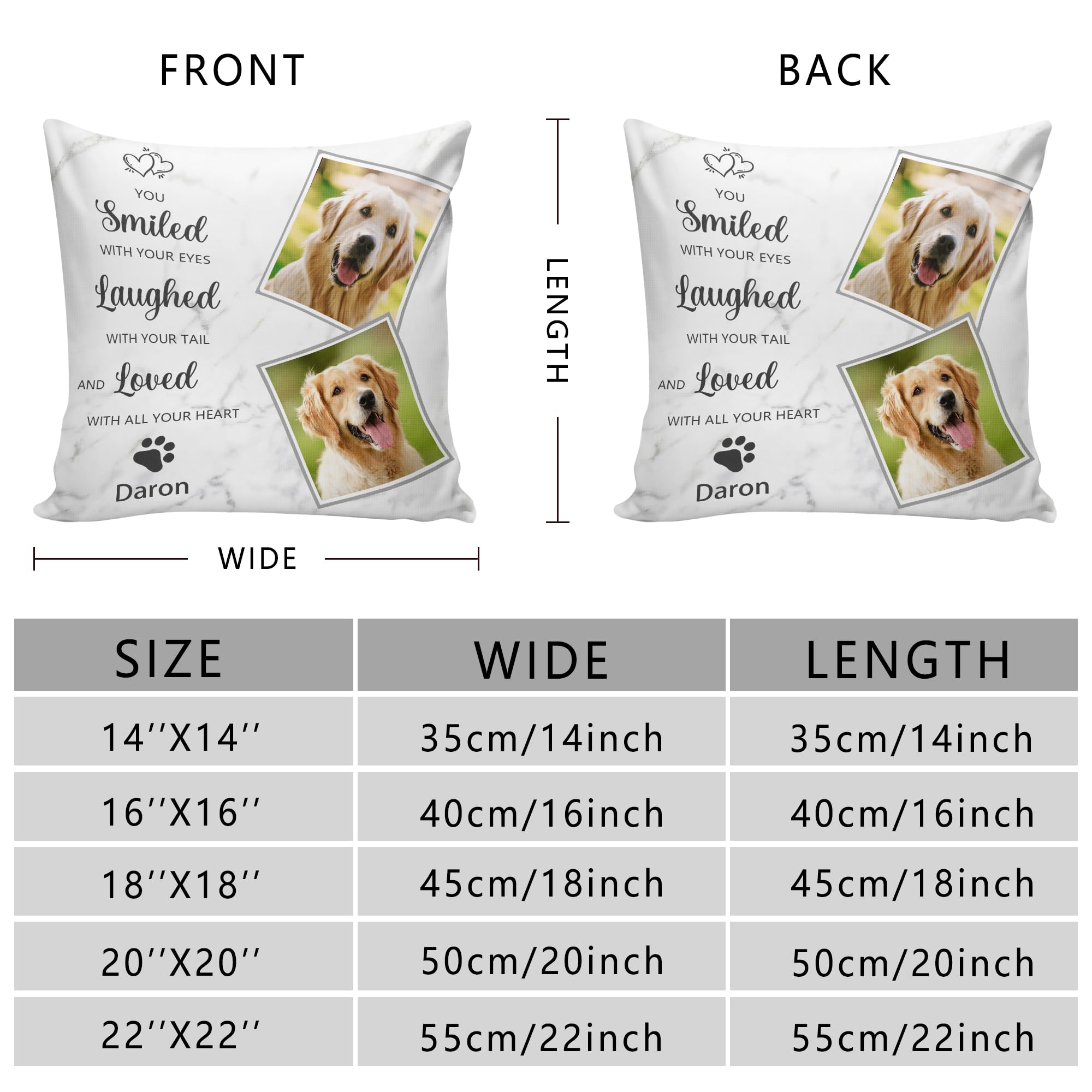 Funny Diy Personalized Dog Memorial Throw Pillows With Pictures Name, Custom Pet Memorial Gifts For Loss Of Dogs, Dog Cat Memori