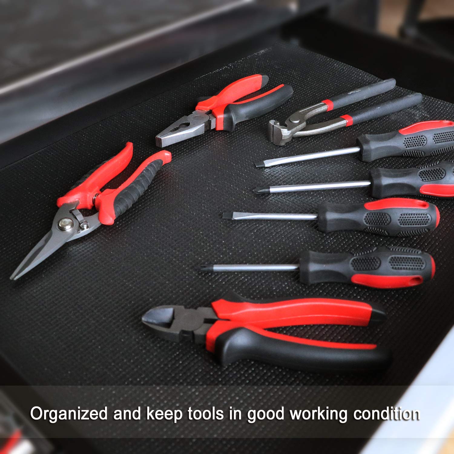 Casoman Professional Tool Box Liner And Drawer Liner,Easy Cut Non-Slip Foam Rubber Toolbox Drawer Liner Mat - Adjustable Thick C