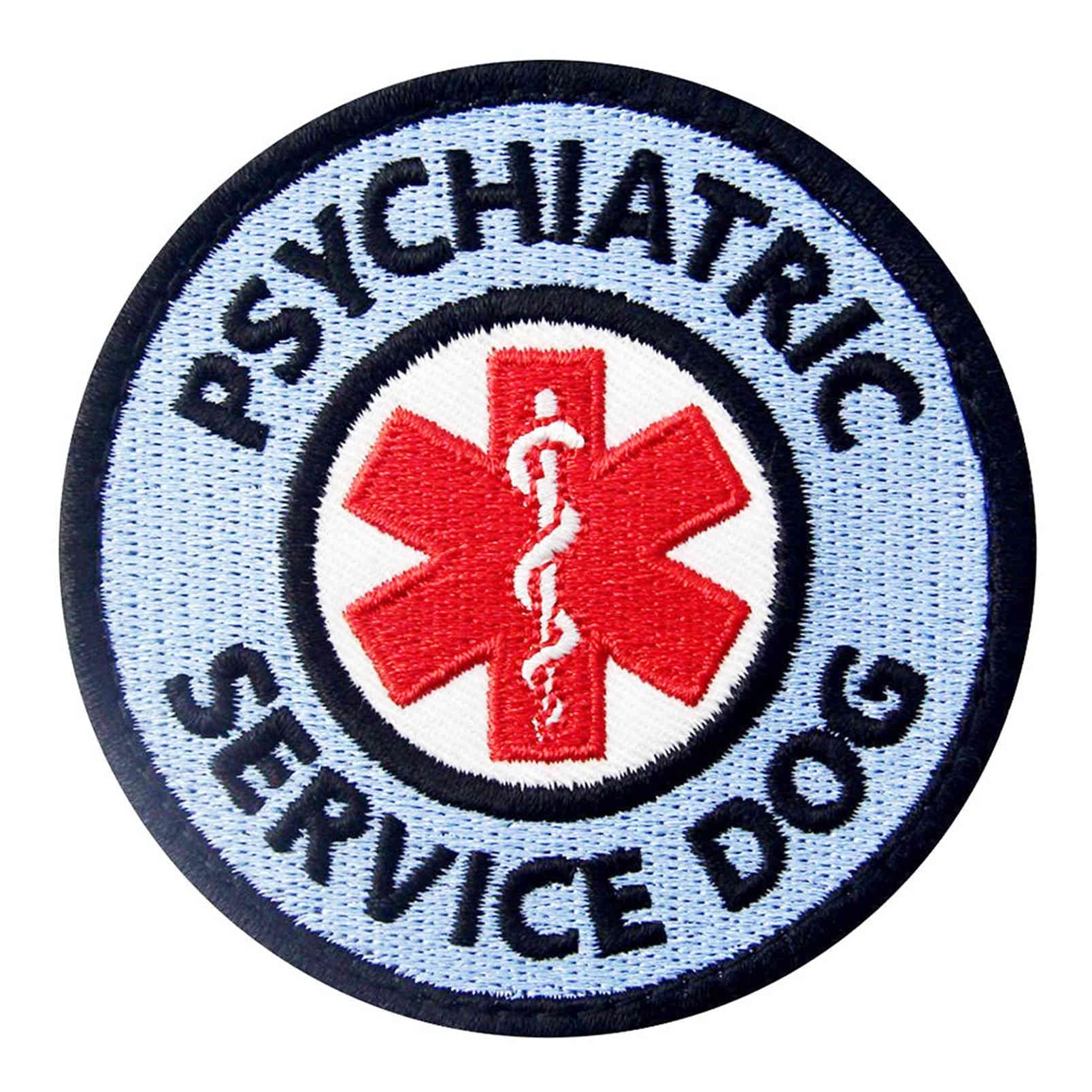 Service Dog Patch, Ems Psychiatric Service Dog Patches For Samll/Large Dog Vests Harness, Embroidered Hook & Loop Patch