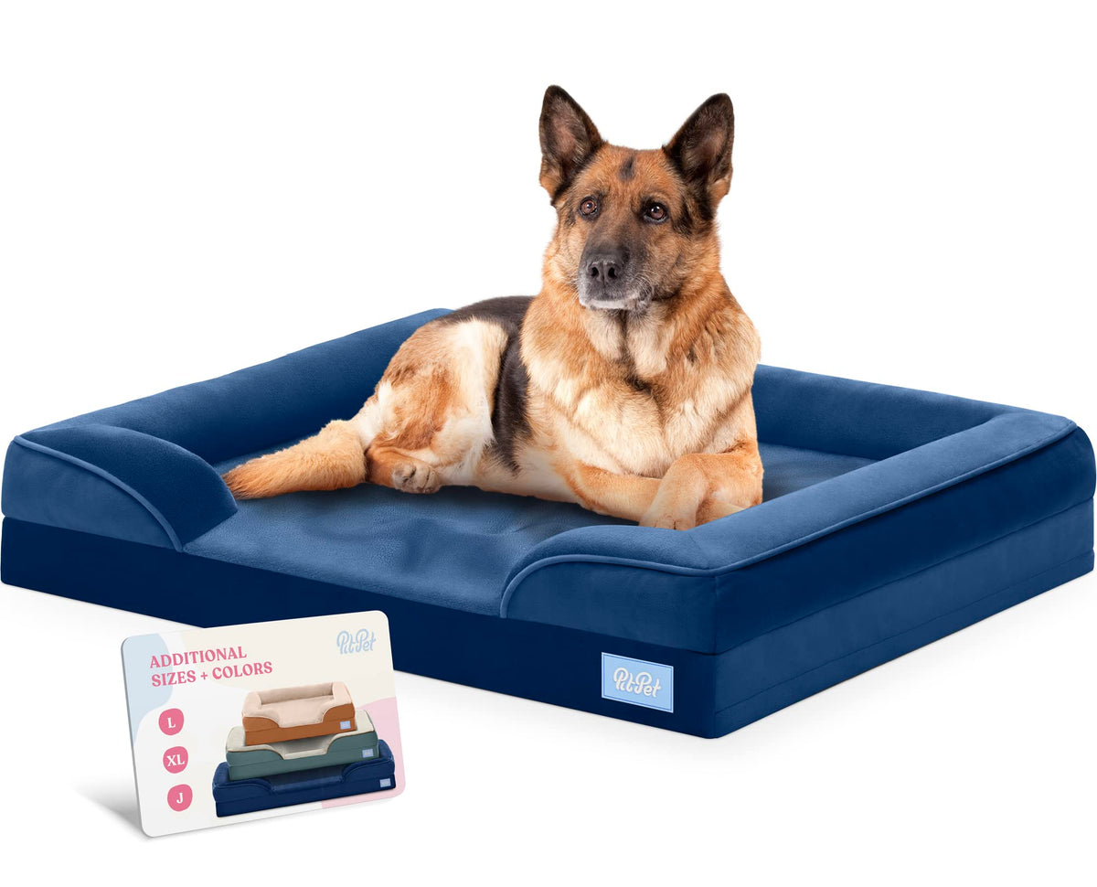 Orthopedic Sofa Dog Bed - Ultra Comfortable Dog Bed For X-Large Dogs - Breathable & Waterproof Pet Bed- Egg Foam Sofa Bed With Extra Head & Neck Support - Removable Washable Cover With Nonslip Bottom.