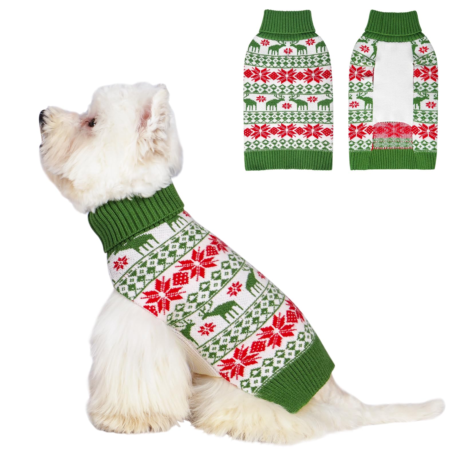 Kyeese Dog Christmas Sweater Medium Dog Sweater Warm Dog Clothes Stretchy Dog Coats Soft Dog Sweater For Medium Dogs Girl Dog Sw