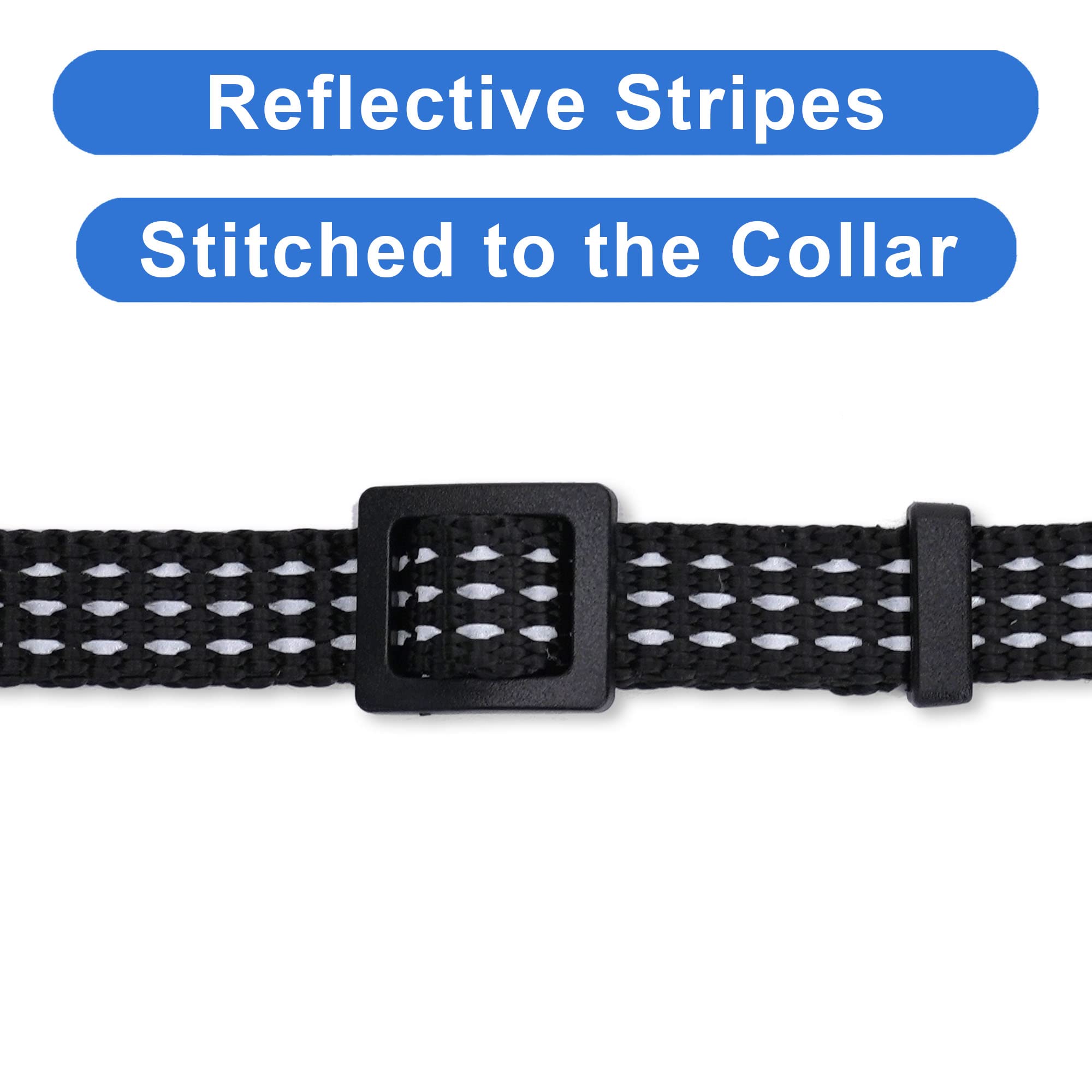 Pawtitas Reflective Cat Collar with Safety Buckle and Removable Bell Cat Collar Kitten Collar Black Cat Collar