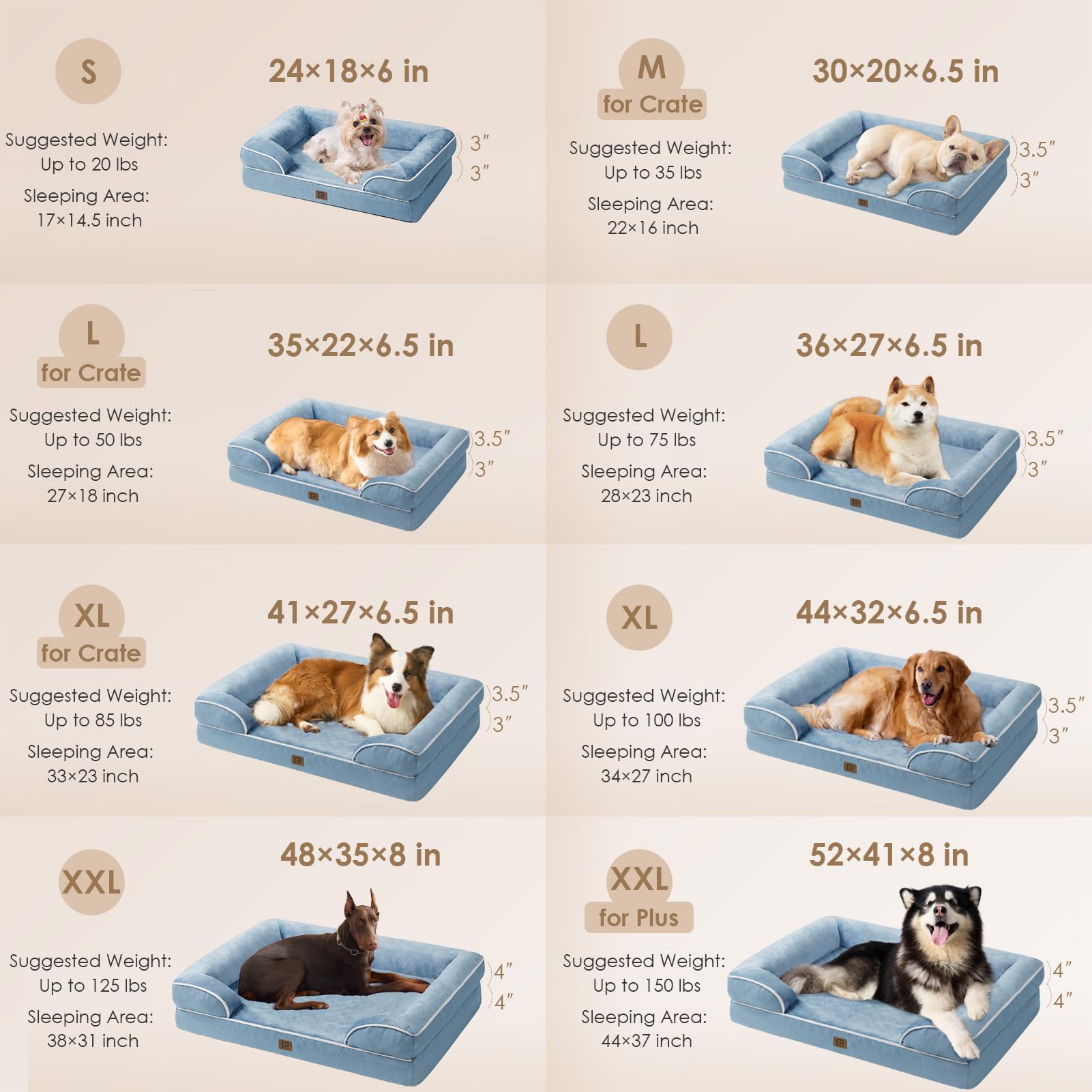 Eheyciga Orthopedic Dog Beds For Extra Large Dogs, Waterproof Memory Foam Xl Dog Bed With Sides, Non-Slip Bottom And Egg-Crate F