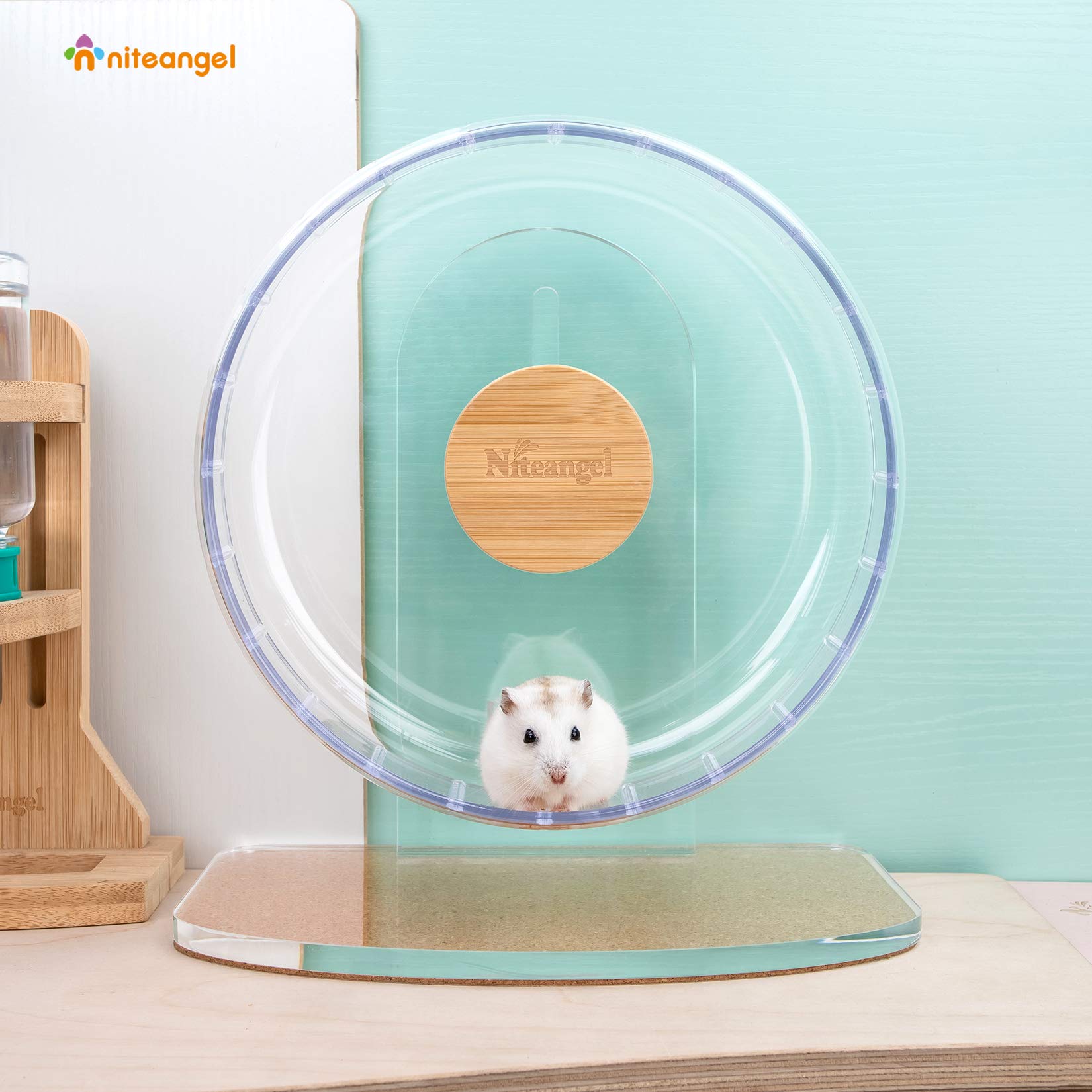 Niteangel Super-Silent Hamster Exercise Wheels: - Quiet Spinner Hamster Running Wheels With Adjustable Stand For Hamsters Gerbil