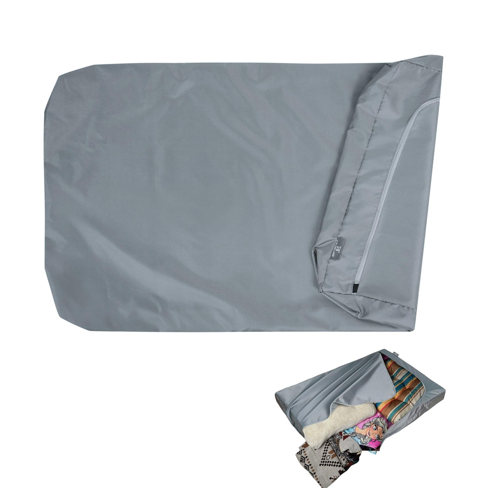 Explore Land Scratch Resistance Dog Bed Cover Canvas Washable Dog Crate Pad Replacement Cover, 36Lx23Wx3.5H Inch, Charcoal