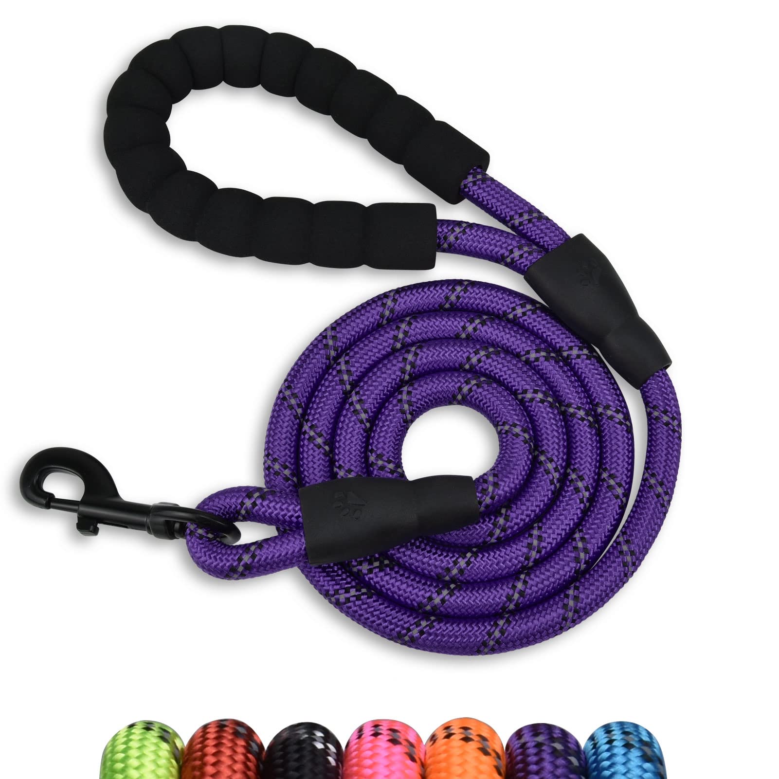 Panykoo 6 Ft Strong Pet Dog Leash With Highly Reflective Threads,360-Degree No Tangles And Comfortable Padded Handle,Suitable For Small,Medium And Large Dogs