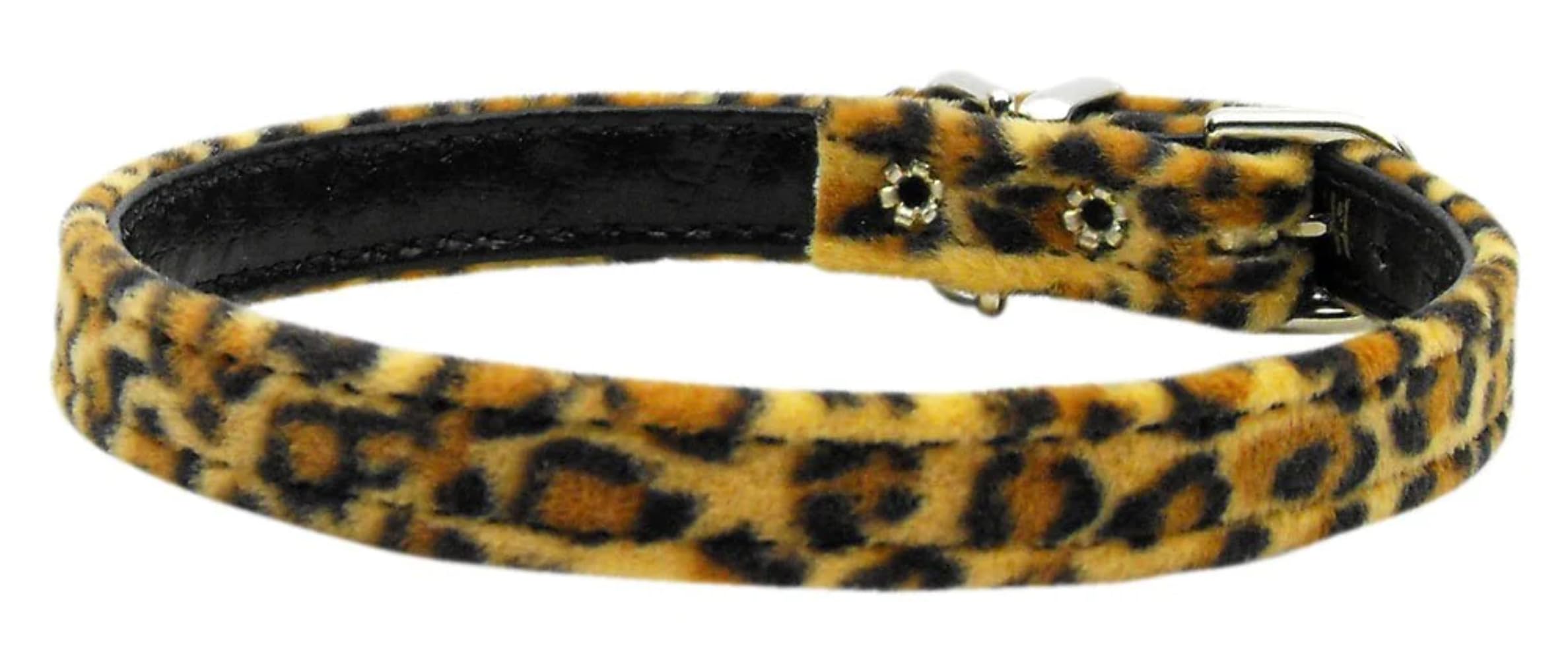 Dog, Puppy & Pet Plain Collar, &quot;3/8&quot; Wide Animal Print&quot; Jaguar 14