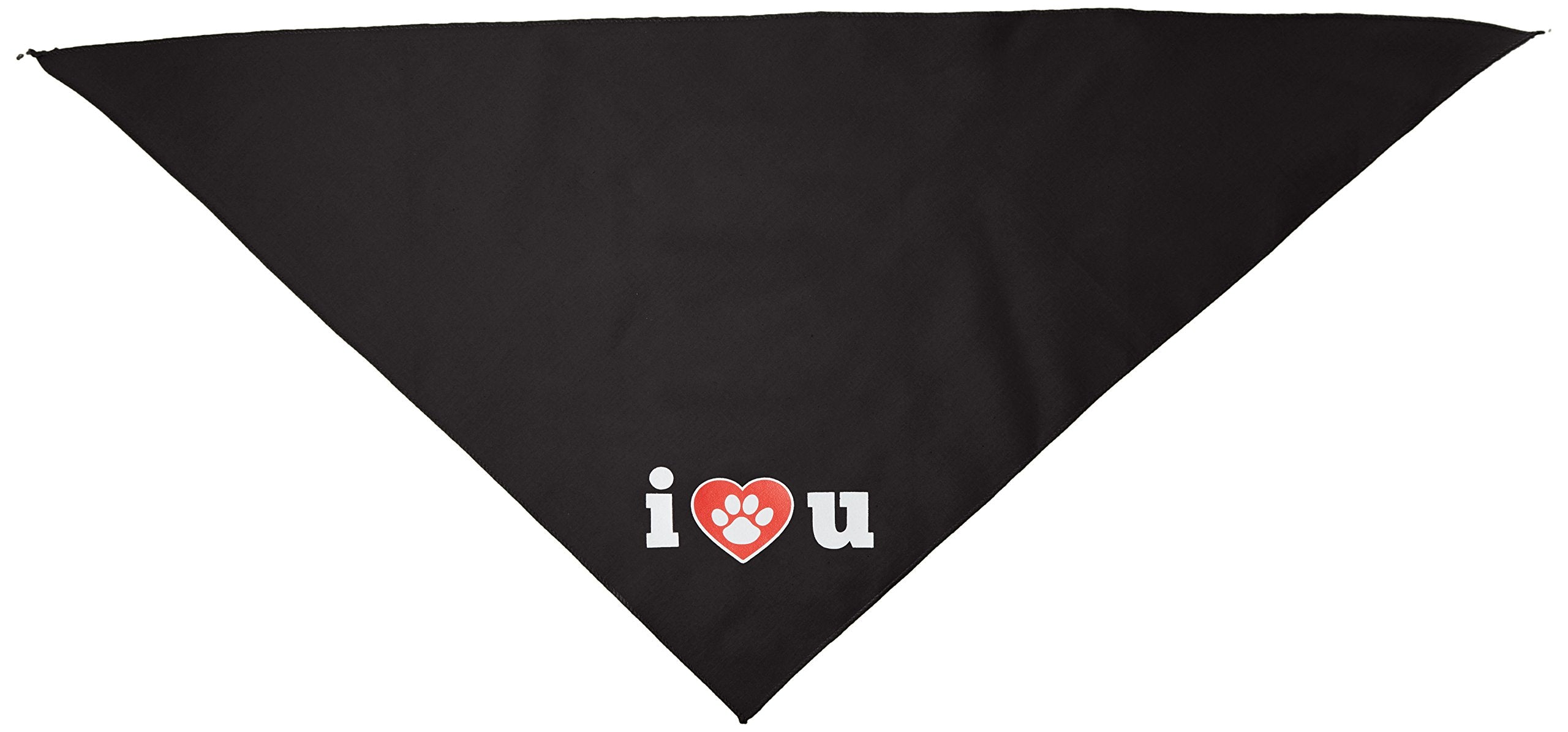 Mirage Pet Products I Love U Screen Print Bandana for Pets, Large, Black