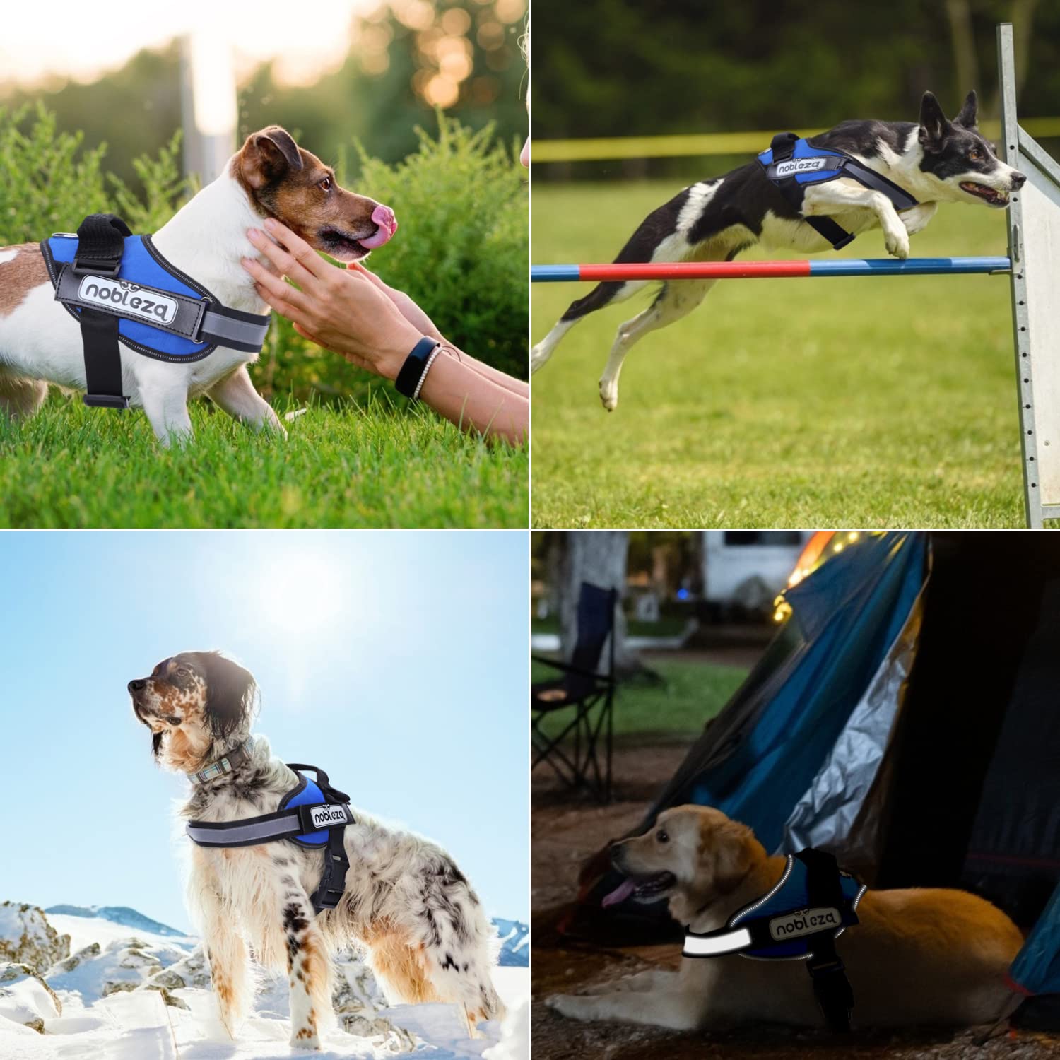 Dog Vest Harness, Nobleza Reflective No Pull Dog Harness with Handle and Soft Padding, Adjustable Easy On Grip Harness for Dogs