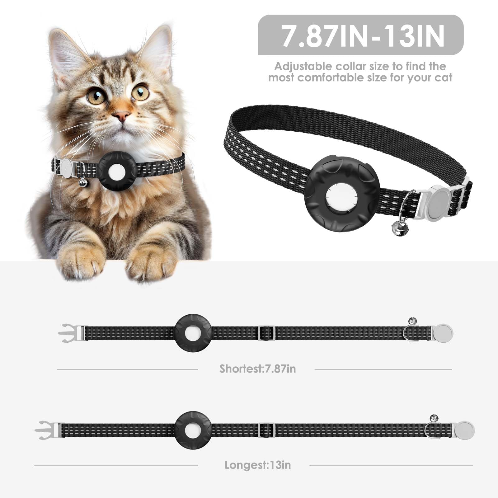 ZFSJTAG GPS Tracker for Cats, Cat GPS Tracker Compatible with Apple Find My App (Only iOS), No Monthly Fee, Waterproof (White Tr