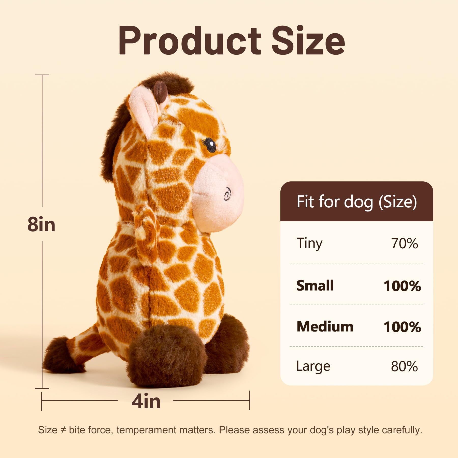 Squeaky Dog Toys For Small Dogs - Plush Giraffe Puppy Toy With Crinkle Paper & Double Squeakers, Durable Chew Toy For Puppies An