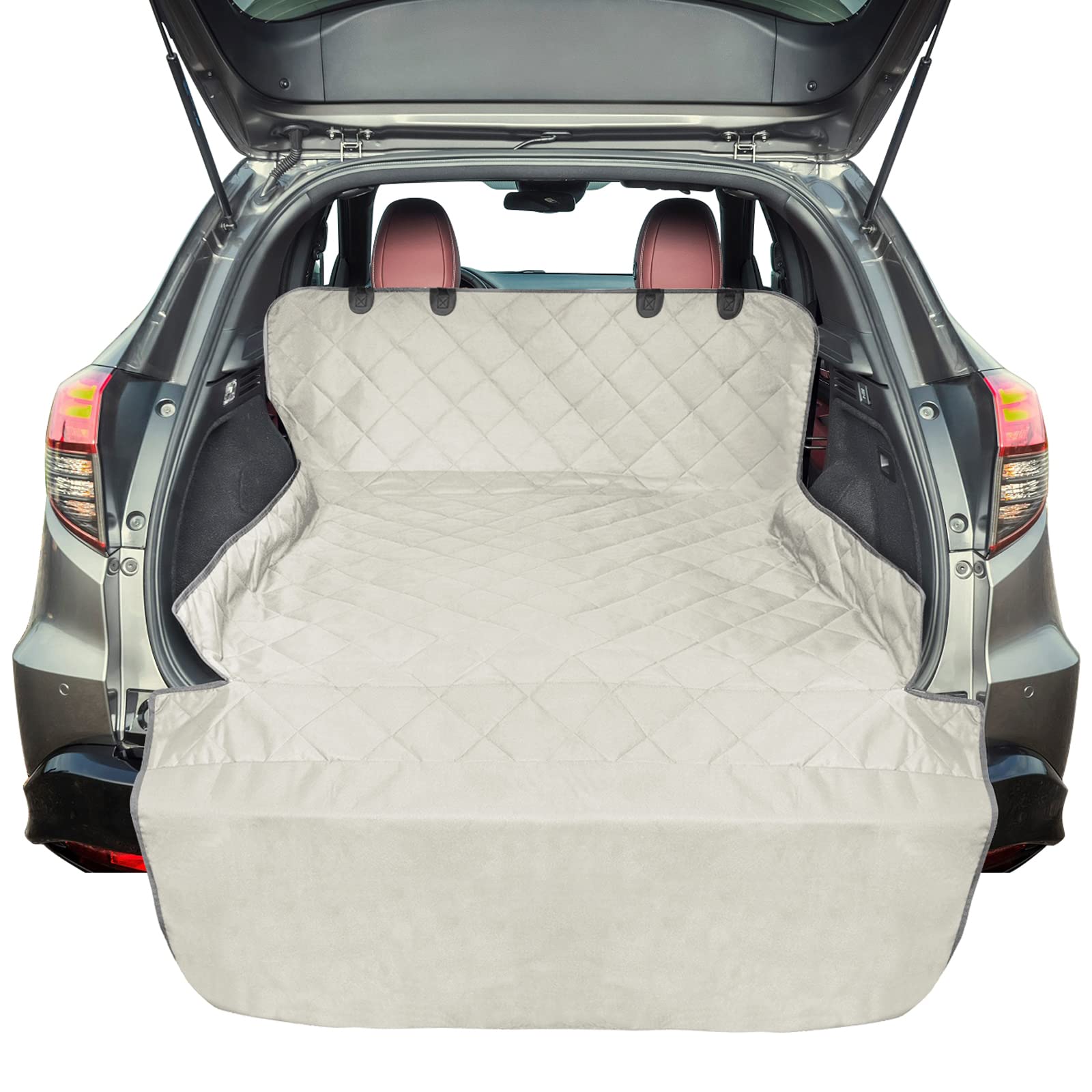 F-Color Suv Cargo Liner For Dogs, Water Resistant Pet Cargo Cover Dog Seat Cover Mat For Suvs Sedans Vans With Bumper Flap Prote