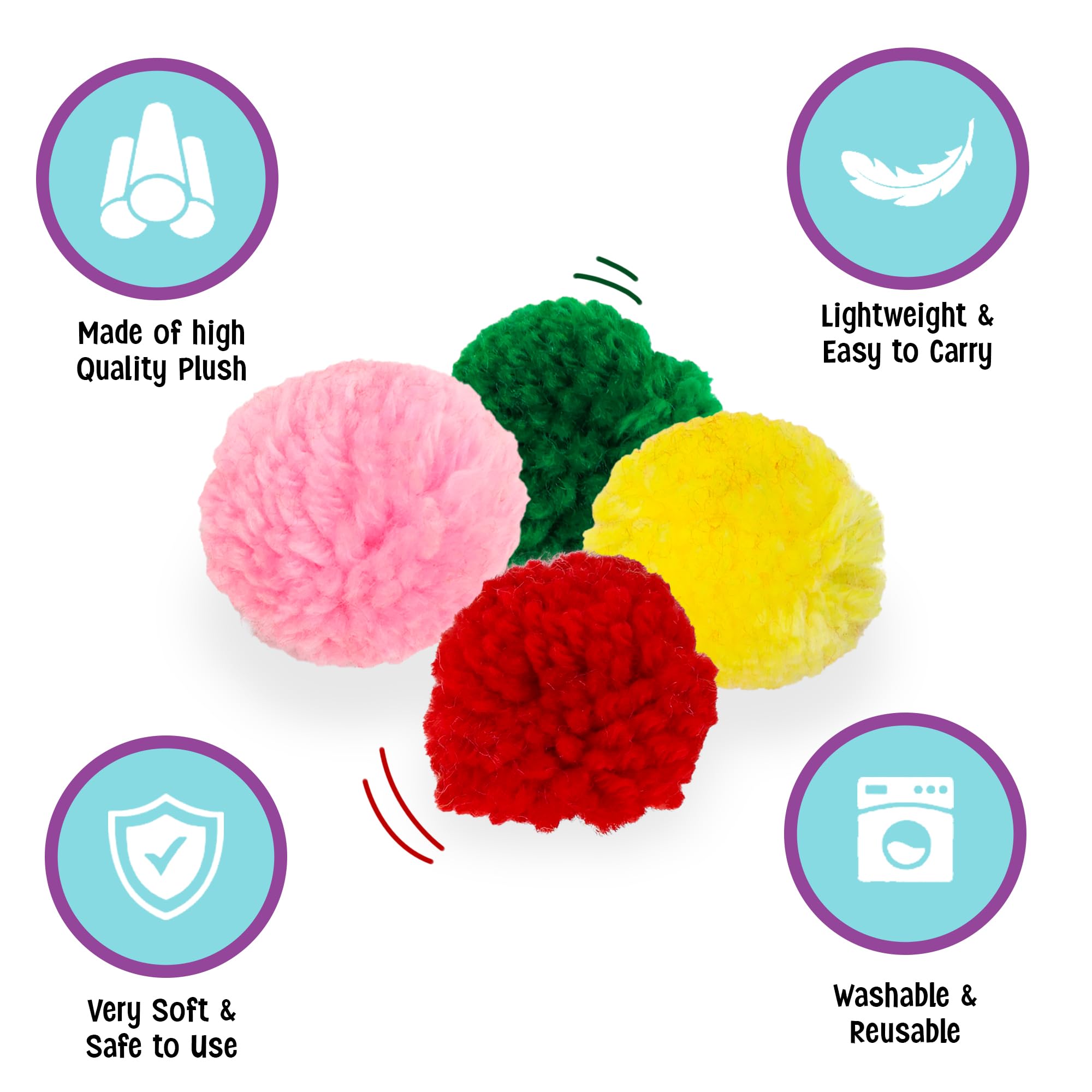 Spot Ethical Wool Pom Poms With Catnip Cat Toy, 4-Pack