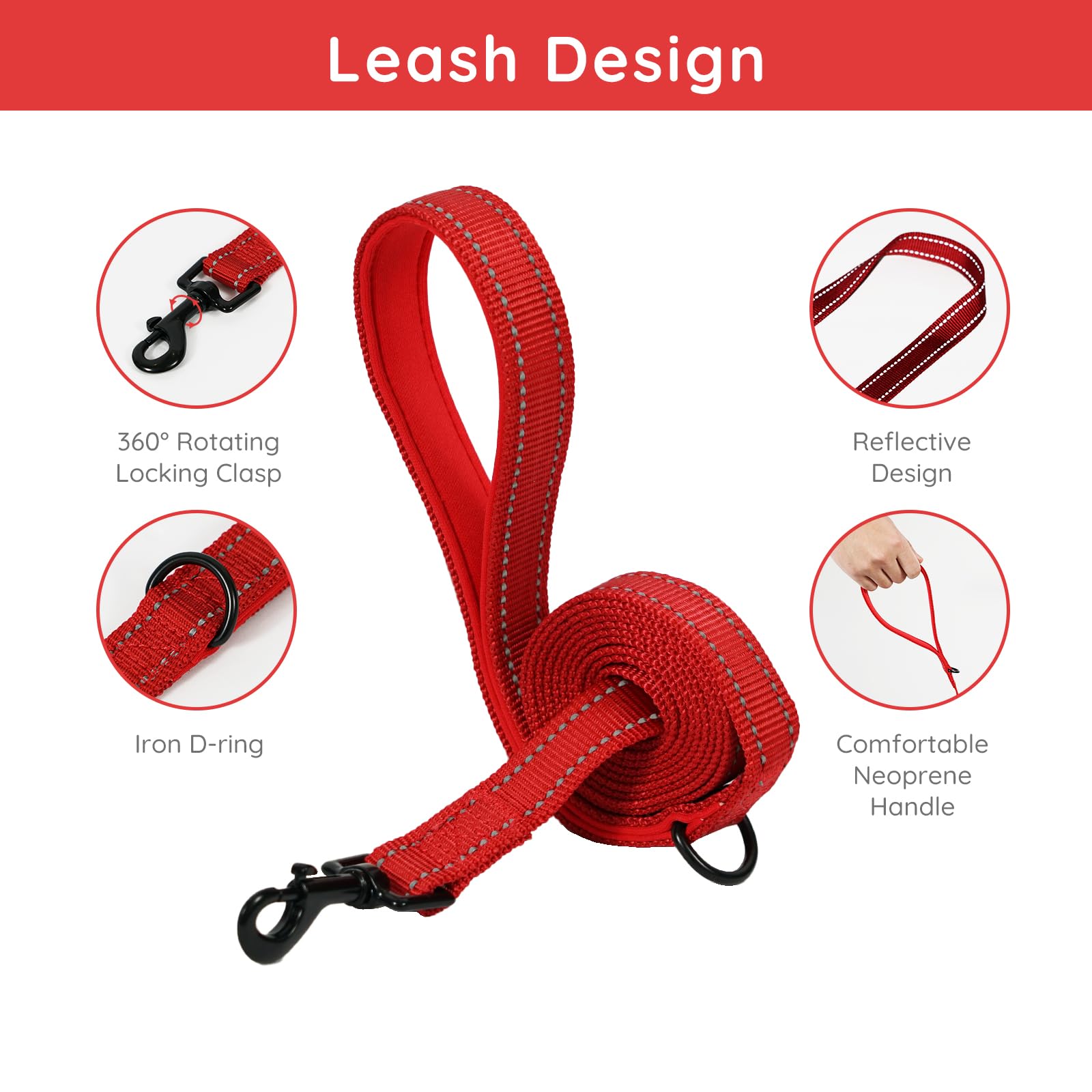 Bella & Pal Puppy Harness & Leash Set, No Pull Dog Harness For Extra Small Dogs, Red Xs