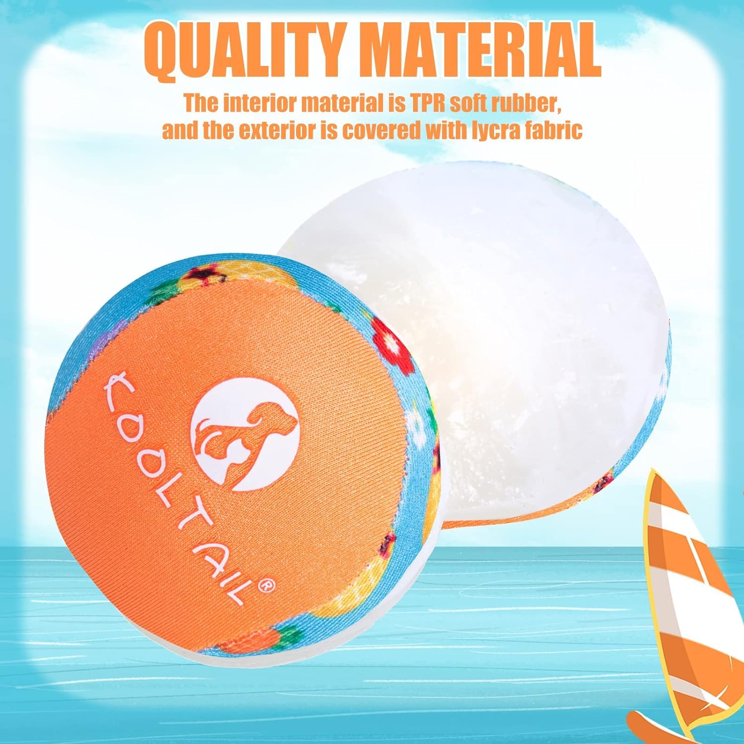 Kooltail Floating Dog Pool Toys - 2 Pack Summer Dog Bouncing Water Toys For Swimming Pool, Interactive Dog Training Games Chew T