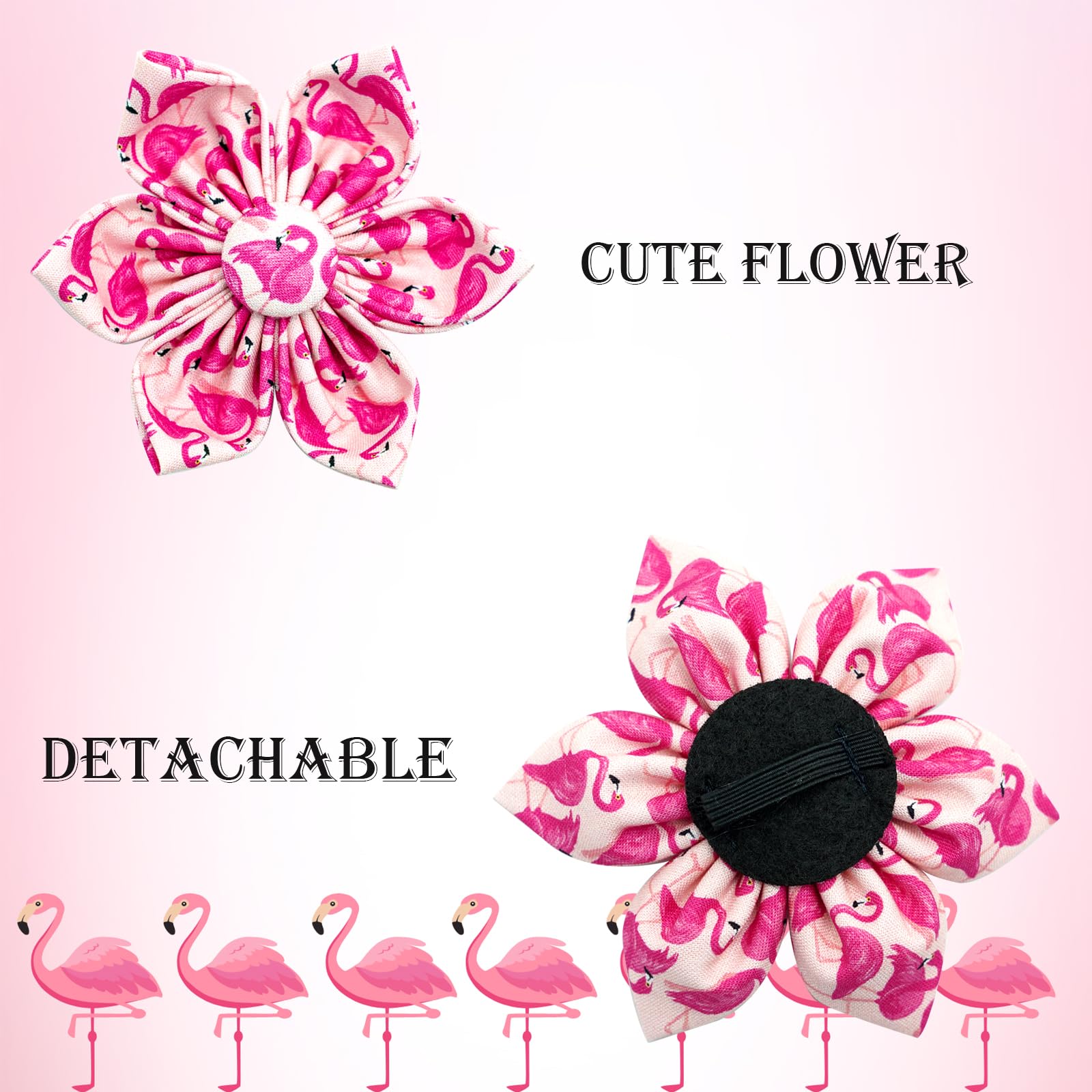 Elegant Little Tail Dog Collar- Cute Pink Dog Collar With Flower For Large Dogs, Female Adjustable Cotton Summer Pet Flower Pupp