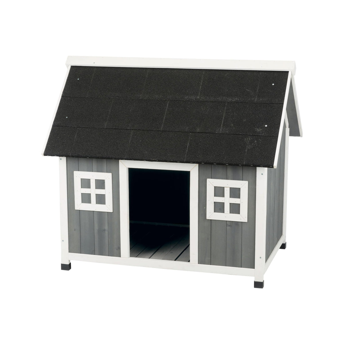 Trixie Natura Barn Style Dog House - Large Dog House Outdoor With Weatherproof Sealer & Peaked Roof, Wooden Dog House With Adjus